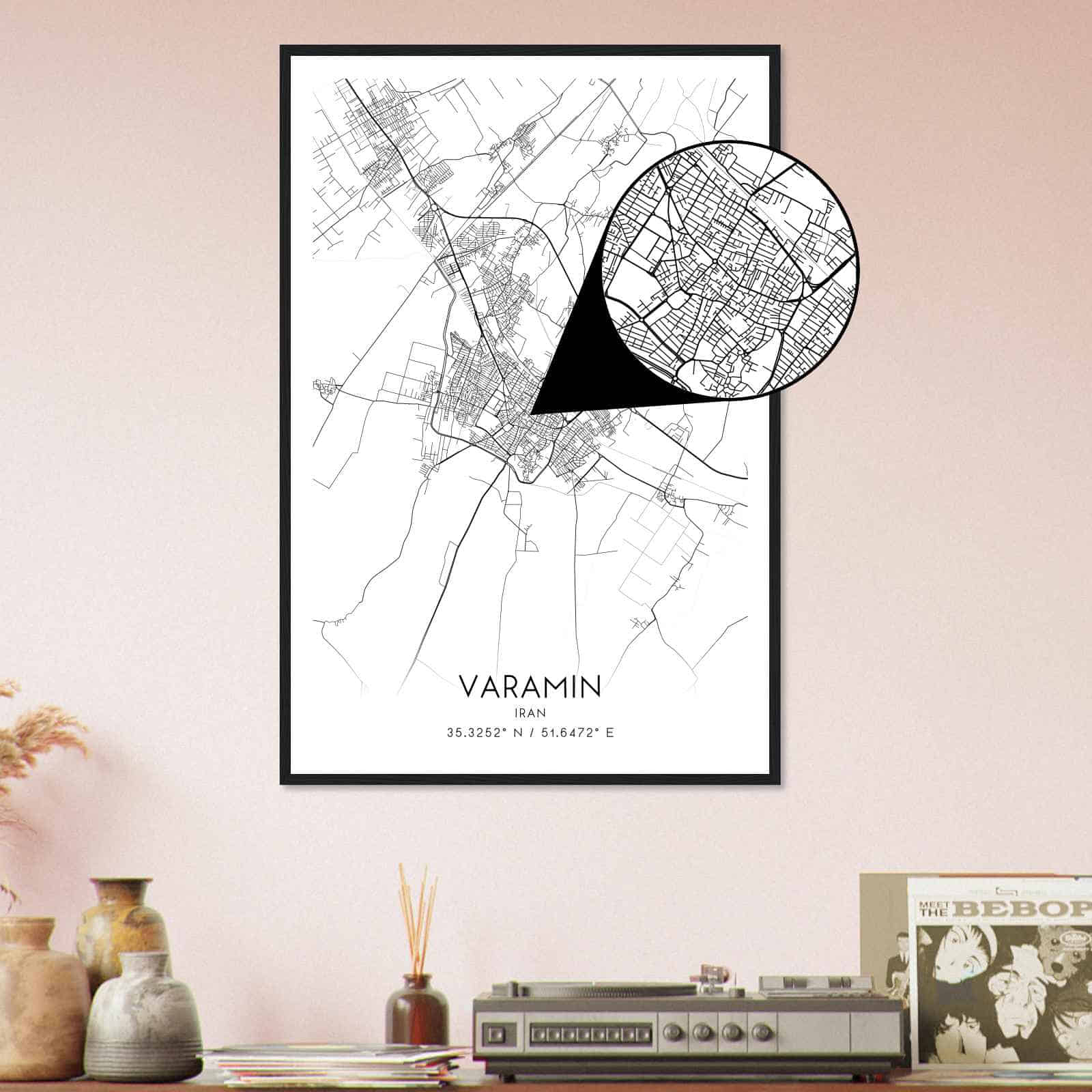 Deerfield Kansas Map Poster, Modern Home Decor Wall Art Print (Copy)