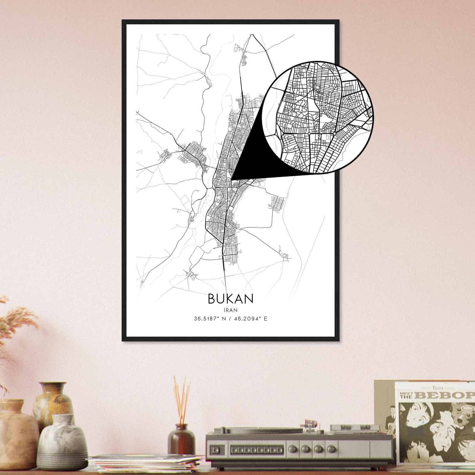 Deerfield Kansas Map Poster, Modern Home Decor Wall Art Print (Copy)