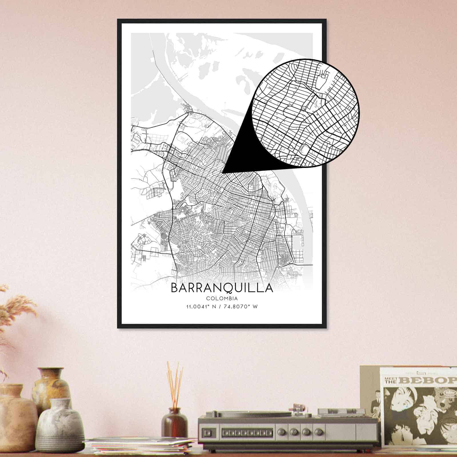 Deerfield Kansas Map Poster, Modern Home Decor Wall Art Print (Copy)