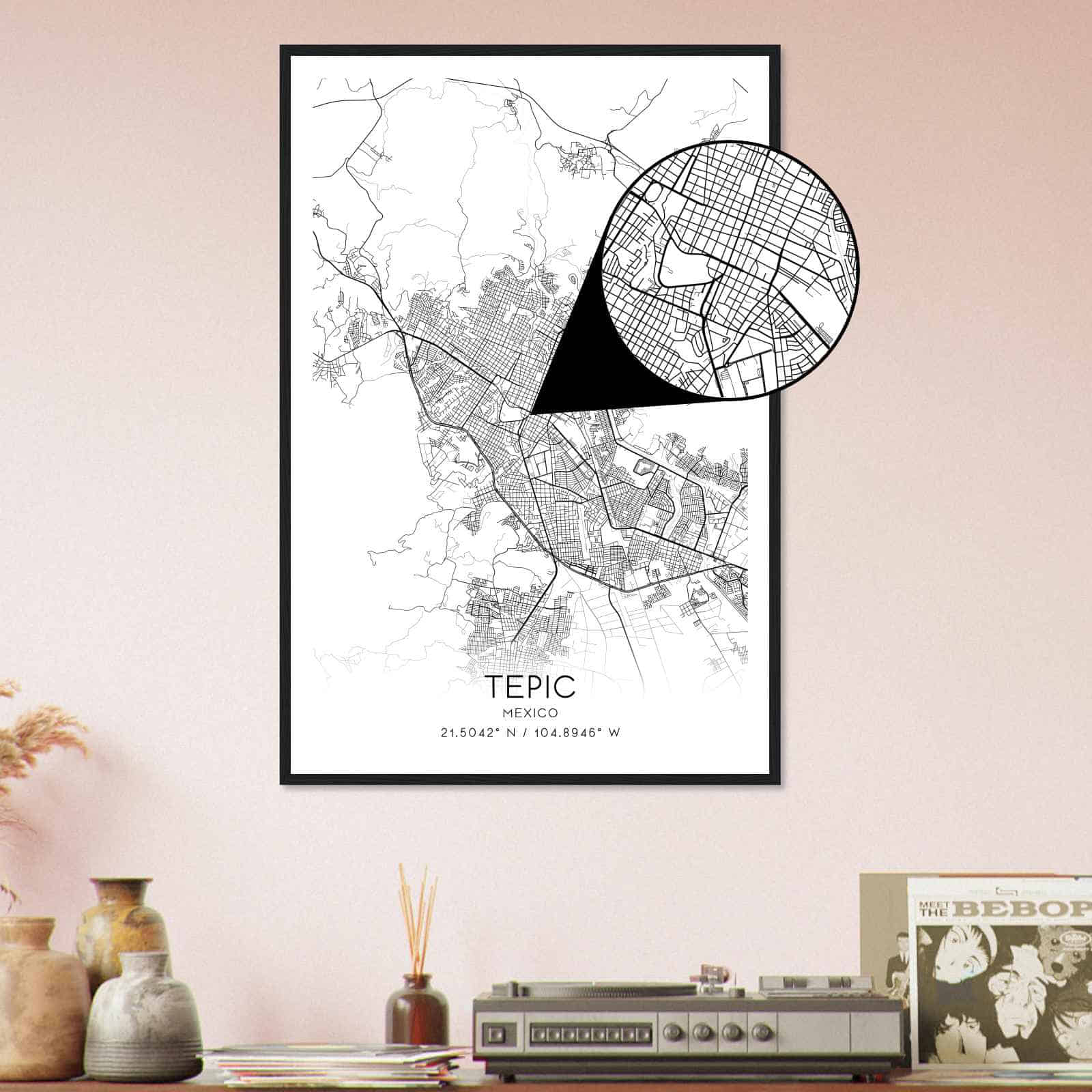 Deerfield Kansas Map Poster, Modern Home Decor Wall Art Print (Copy)