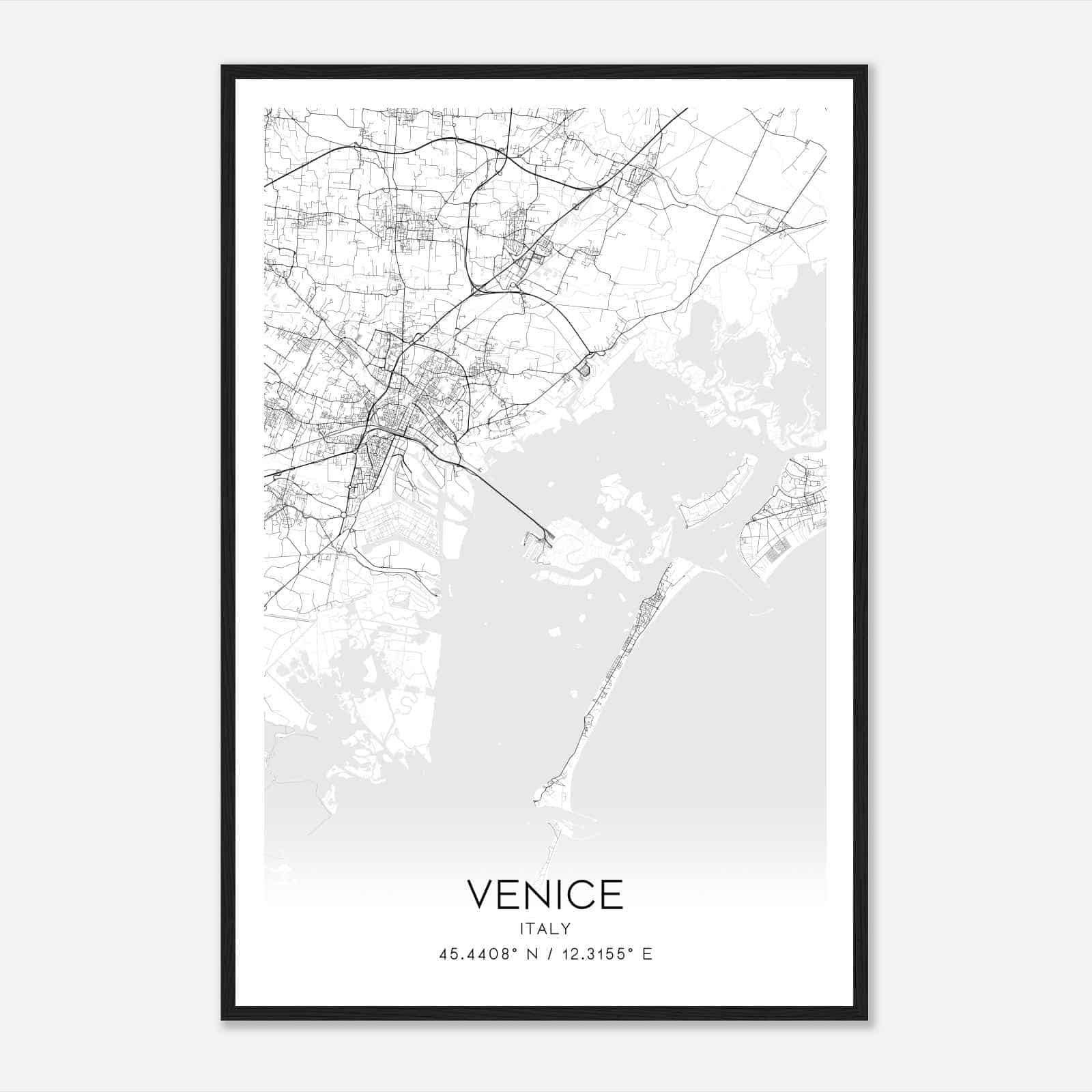Venice Italy Map Poster, Venice City Road Wall Art Print
