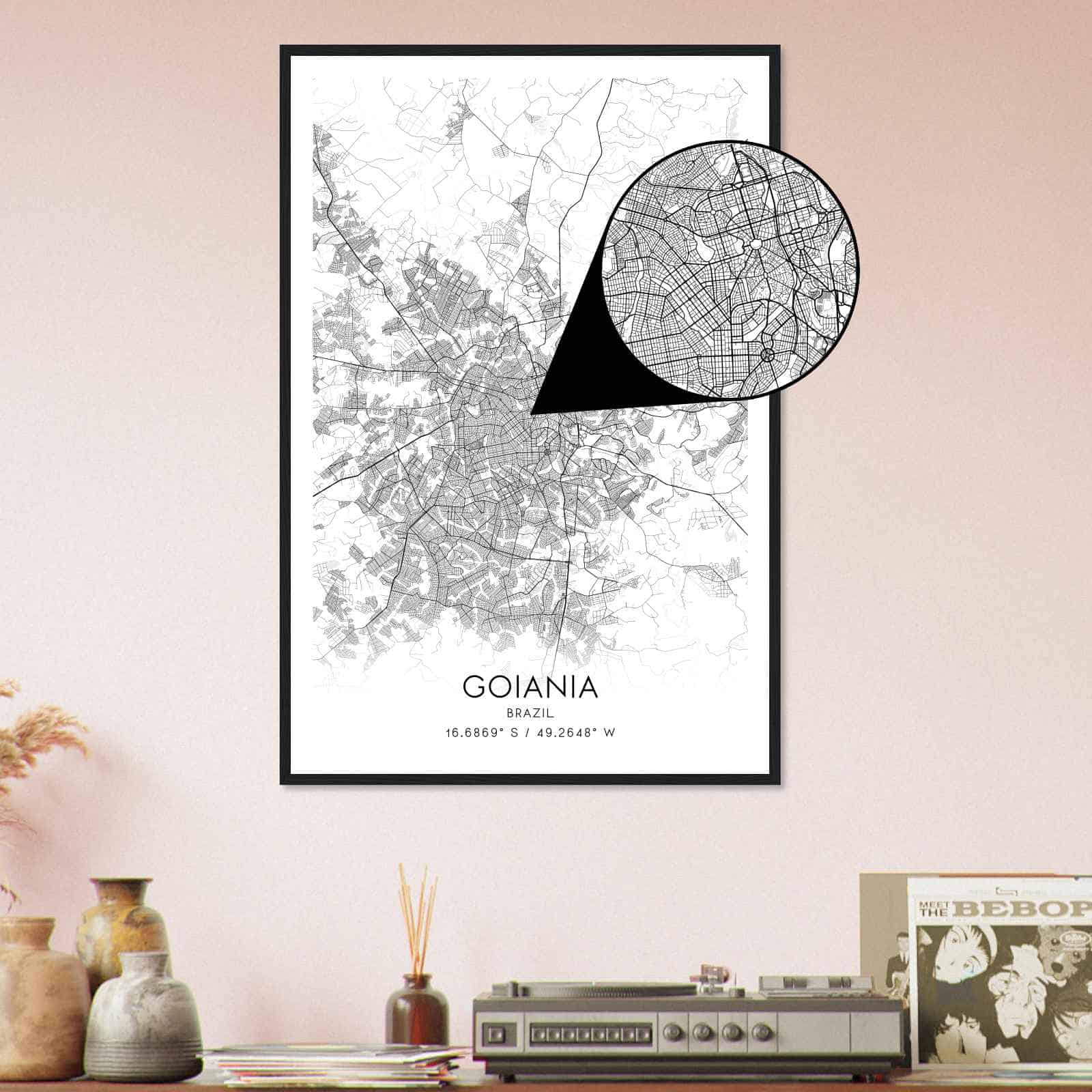 Deerfield Kansas Map Poster, Modern Home Decor Wall Art Print (Copy)