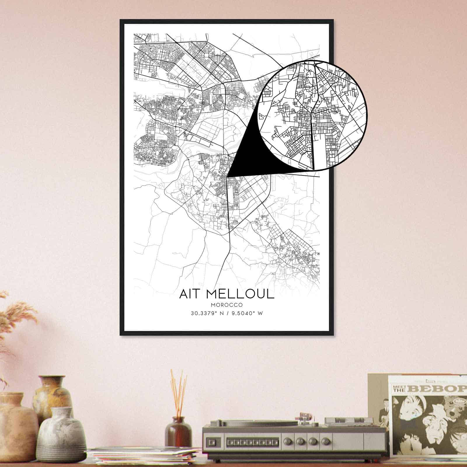 Deerfield Kansas Map Poster, Modern Home Decor Wall Art Print (Copy)