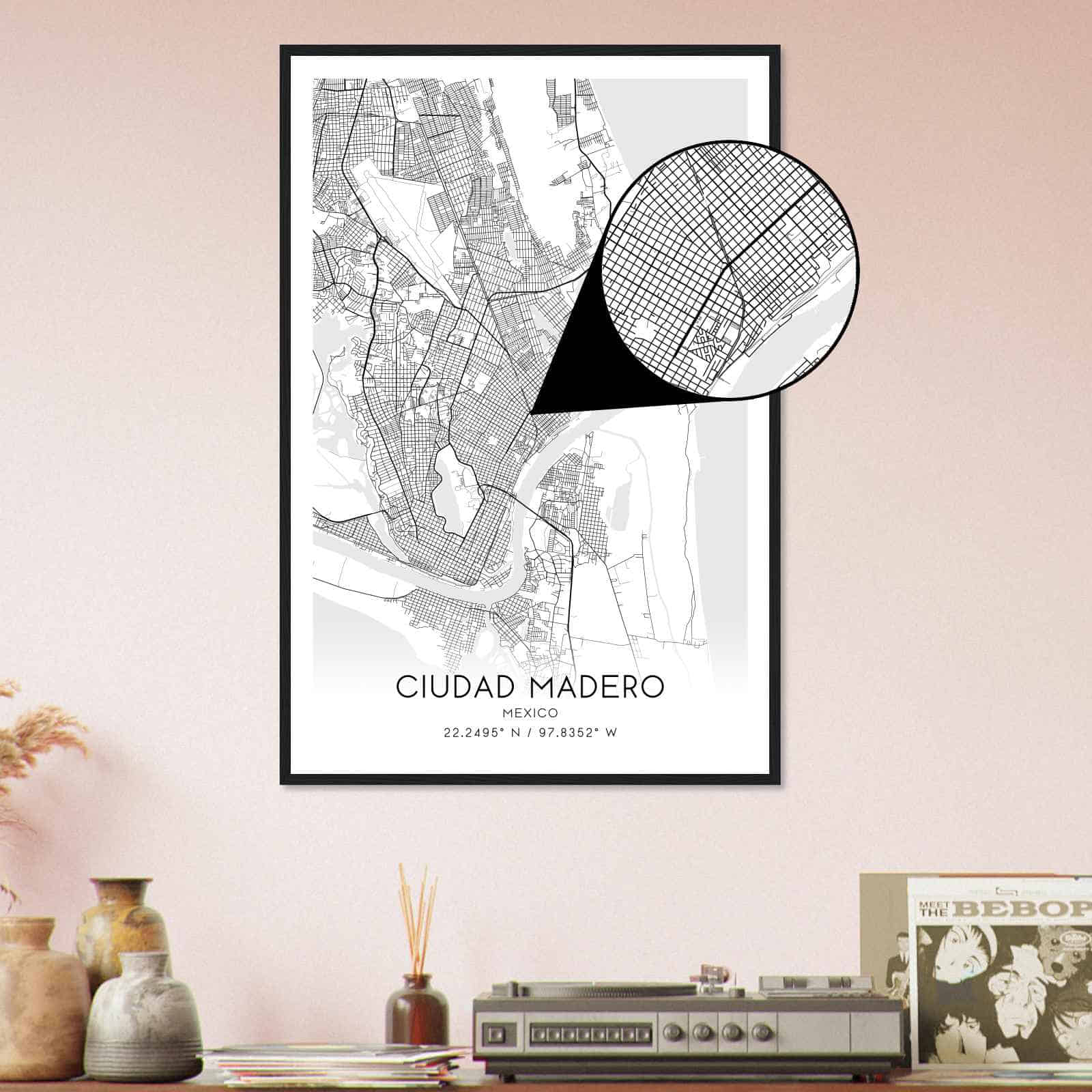 Deerfield Kansas Map Poster, Modern Home Decor Wall Art Print (Copy)