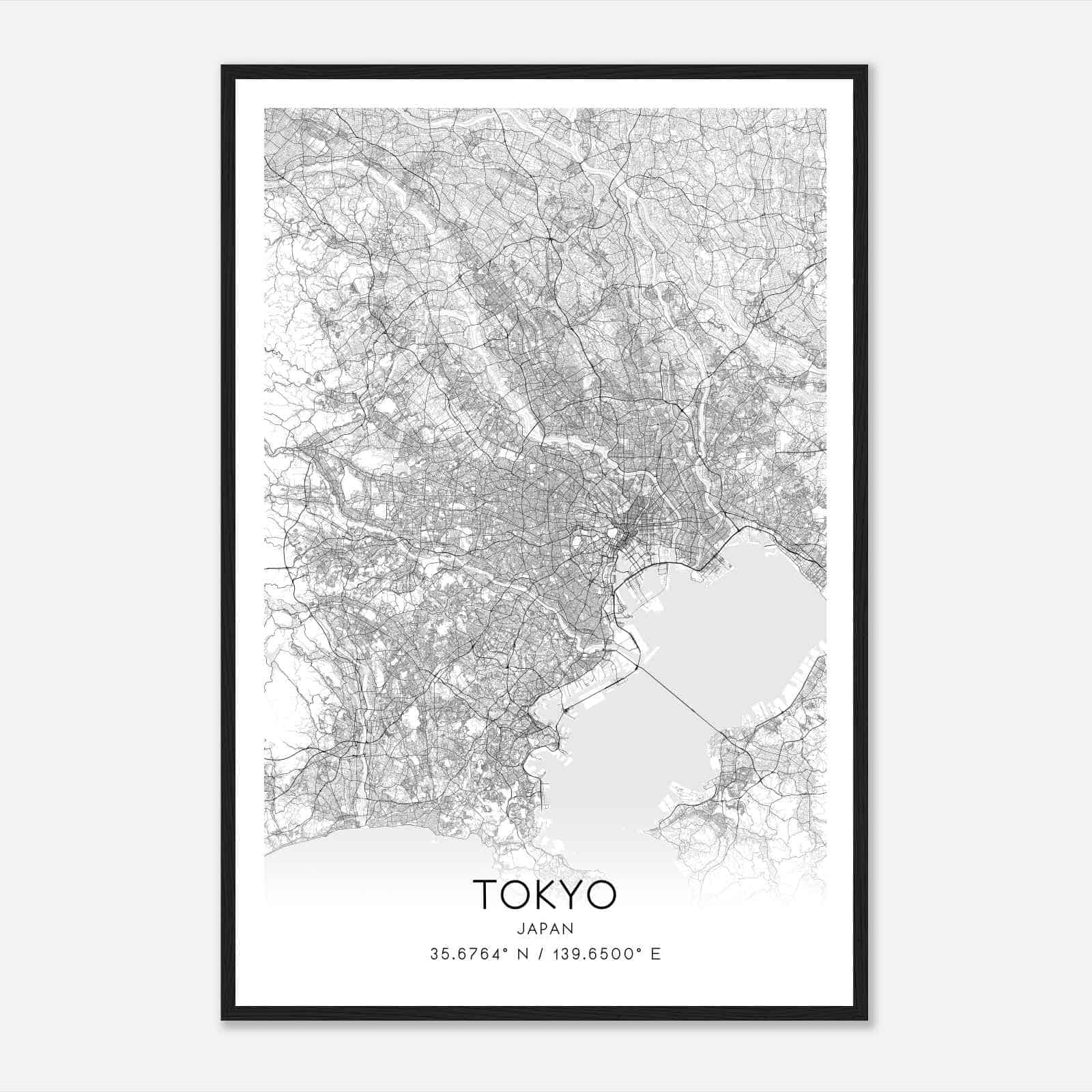 Tokyo Japan Map Poster, Tokyo City Road Wall Art Print