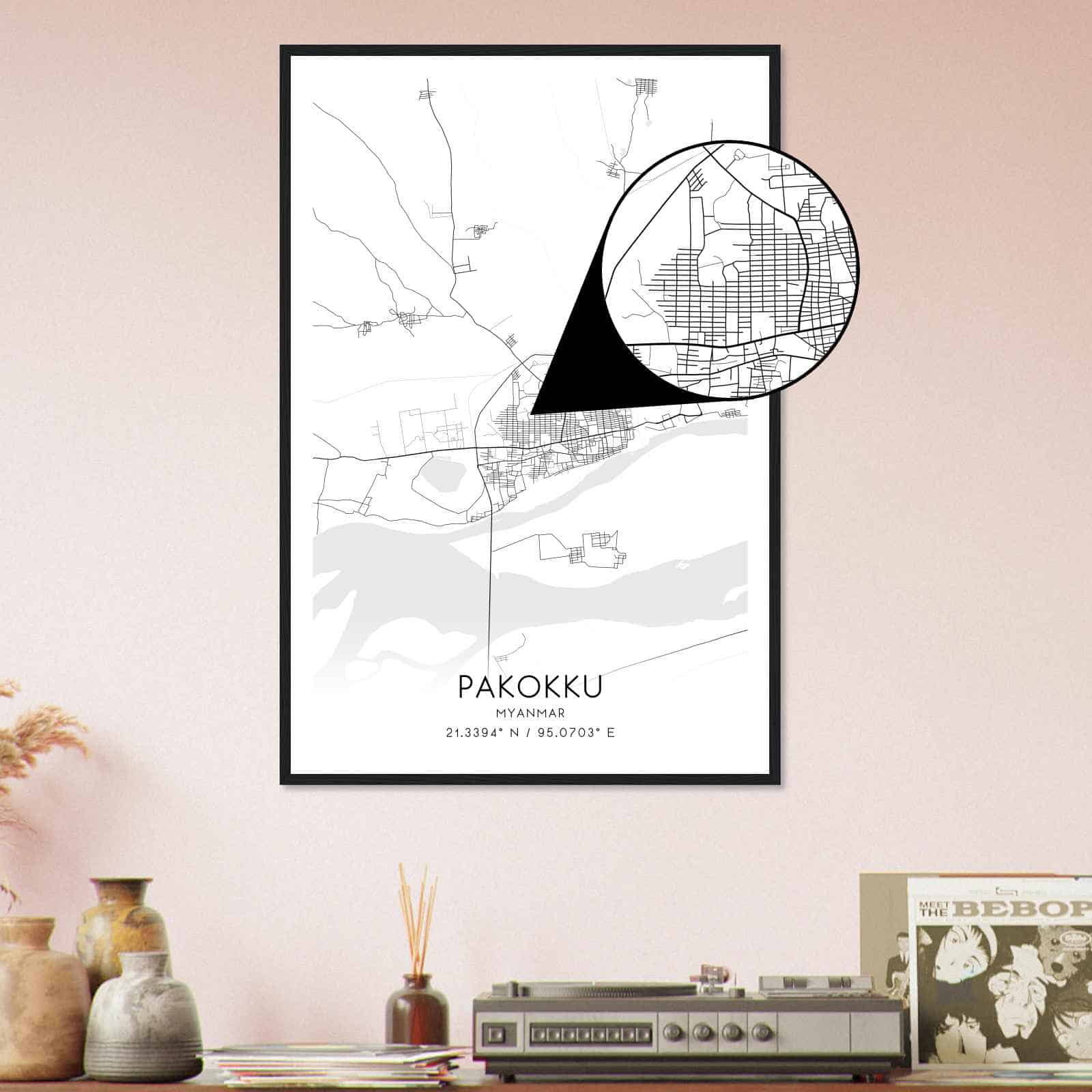 Deerfield Kansas Map Poster, Modern Home Decor Wall Art Print (Copy)