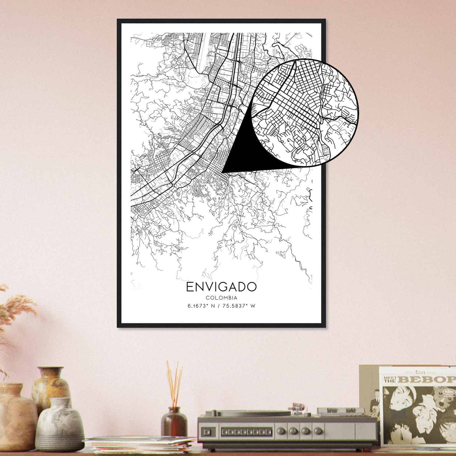 Deerfield Kansas Map Poster, Modern Home Decor Wall Art Print (Copy)