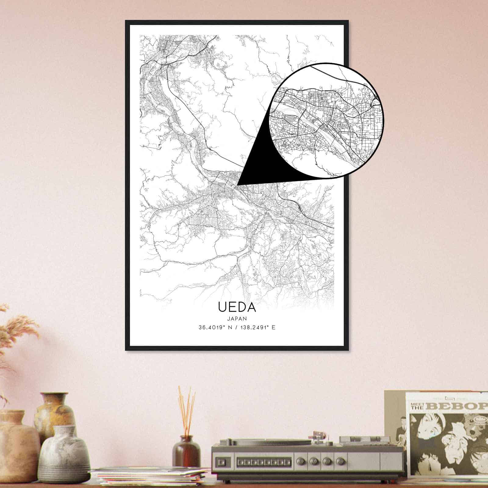 Deerfield Kansas Map Poster, Modern Home Decor Wall Art Print (Copy)