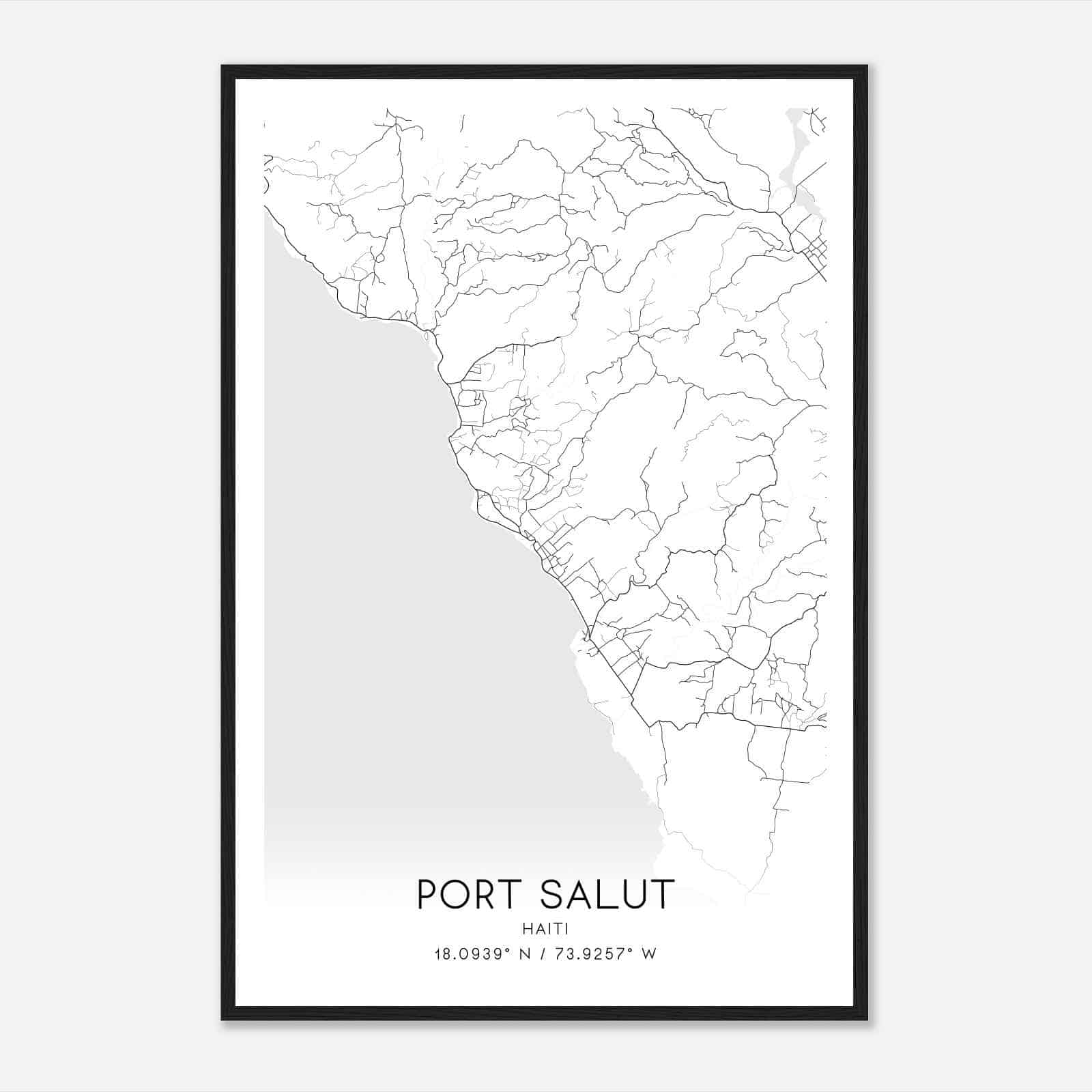 Port Salut Haiti Map Poster, Port Salut City Road Wall Art Print