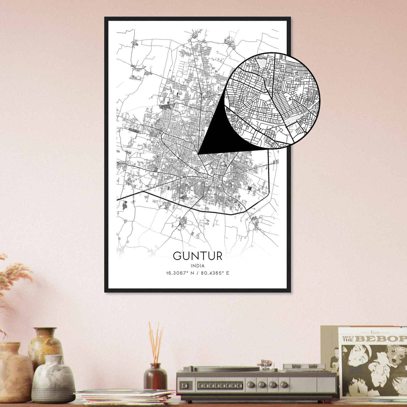 Deerfield Kansas Map Poster, Modern Home Decor Wall Art Print (Copy)