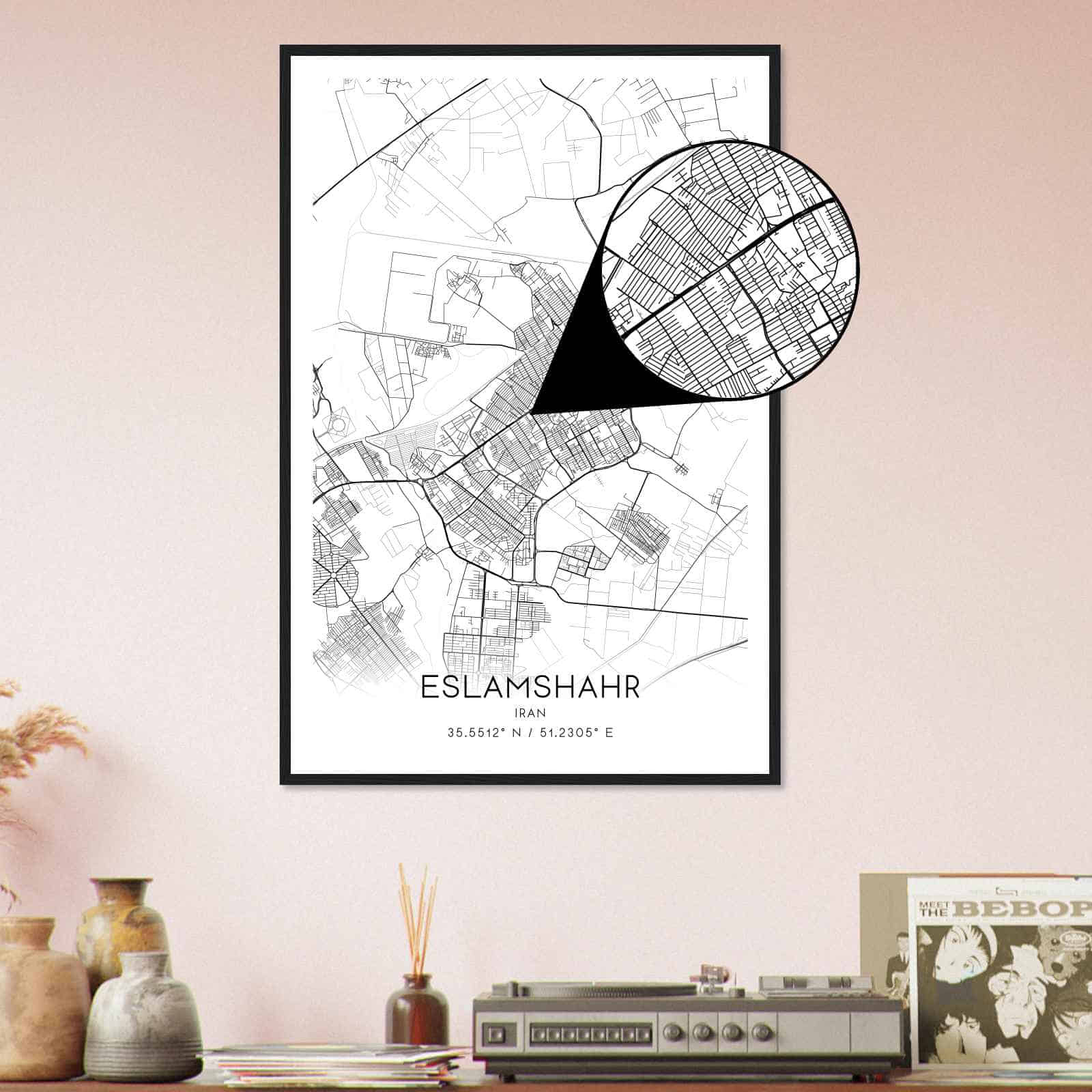 Deerfield Kansas Map Poster, Modern Home Decor Wall Art Print (Copy)
