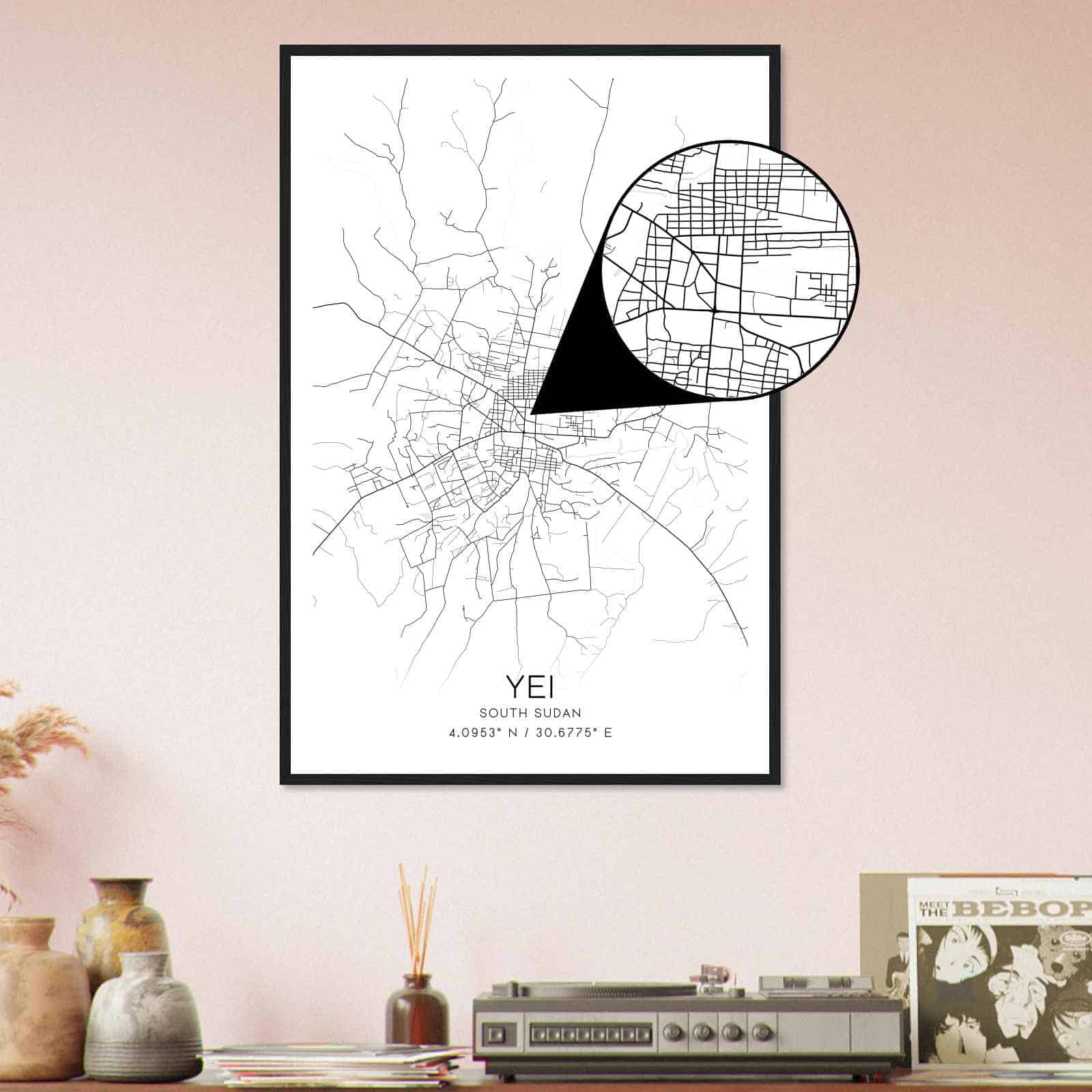 Deerfield Kansas Map Poster, Modern Home Decor Wall Art Print (Copy)