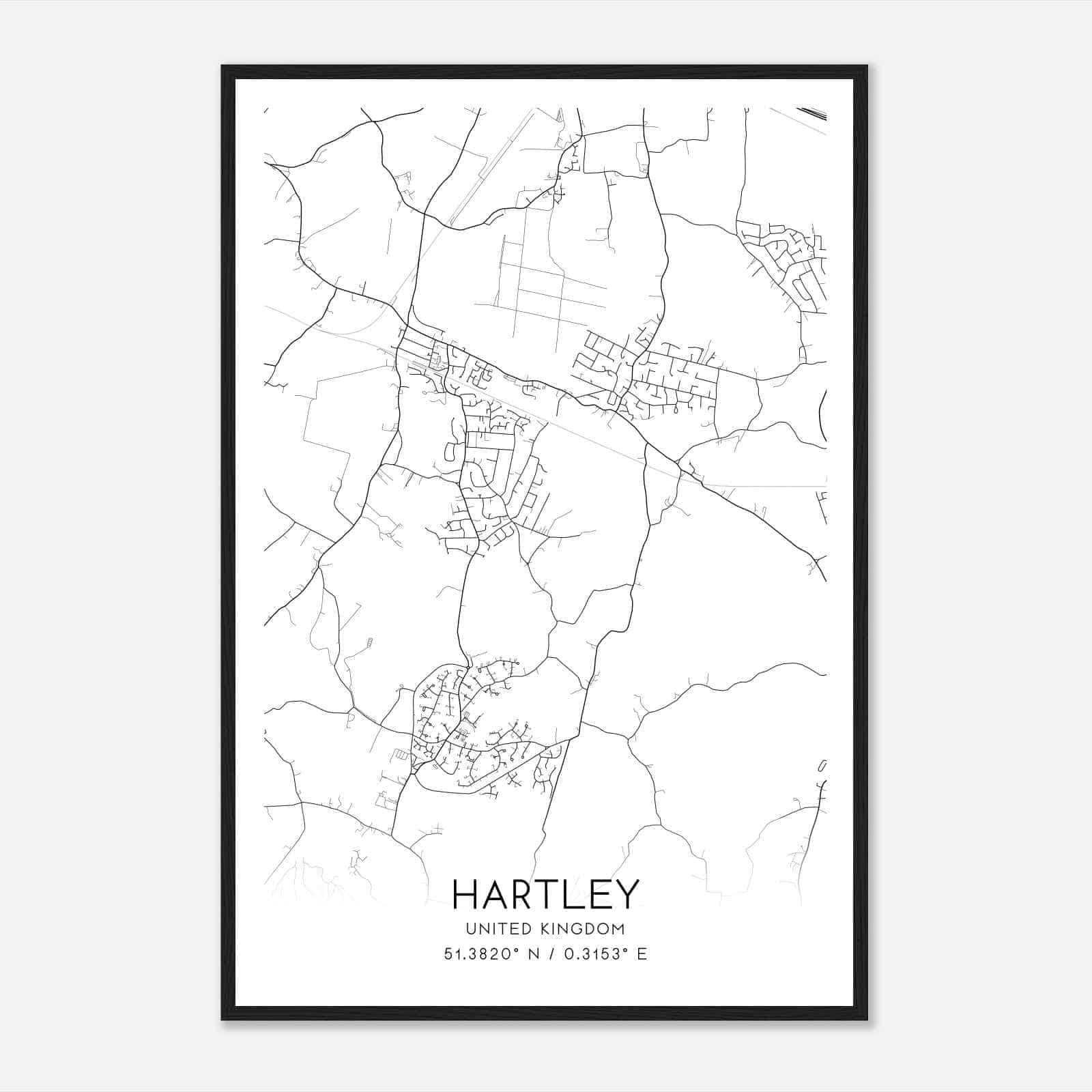 Hartley United Kingdom Map Poster, Modern Home Decor Wall Art Print