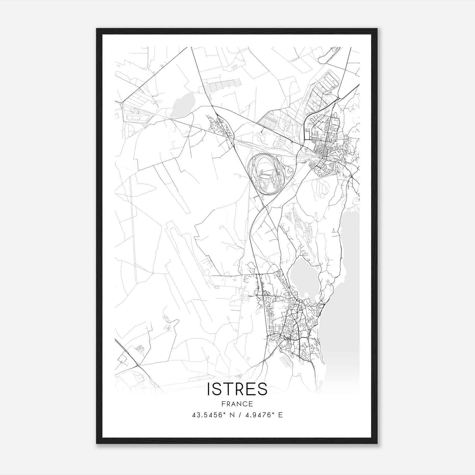 Istres France Map Poster, Modern Home Decor Wall Art Print