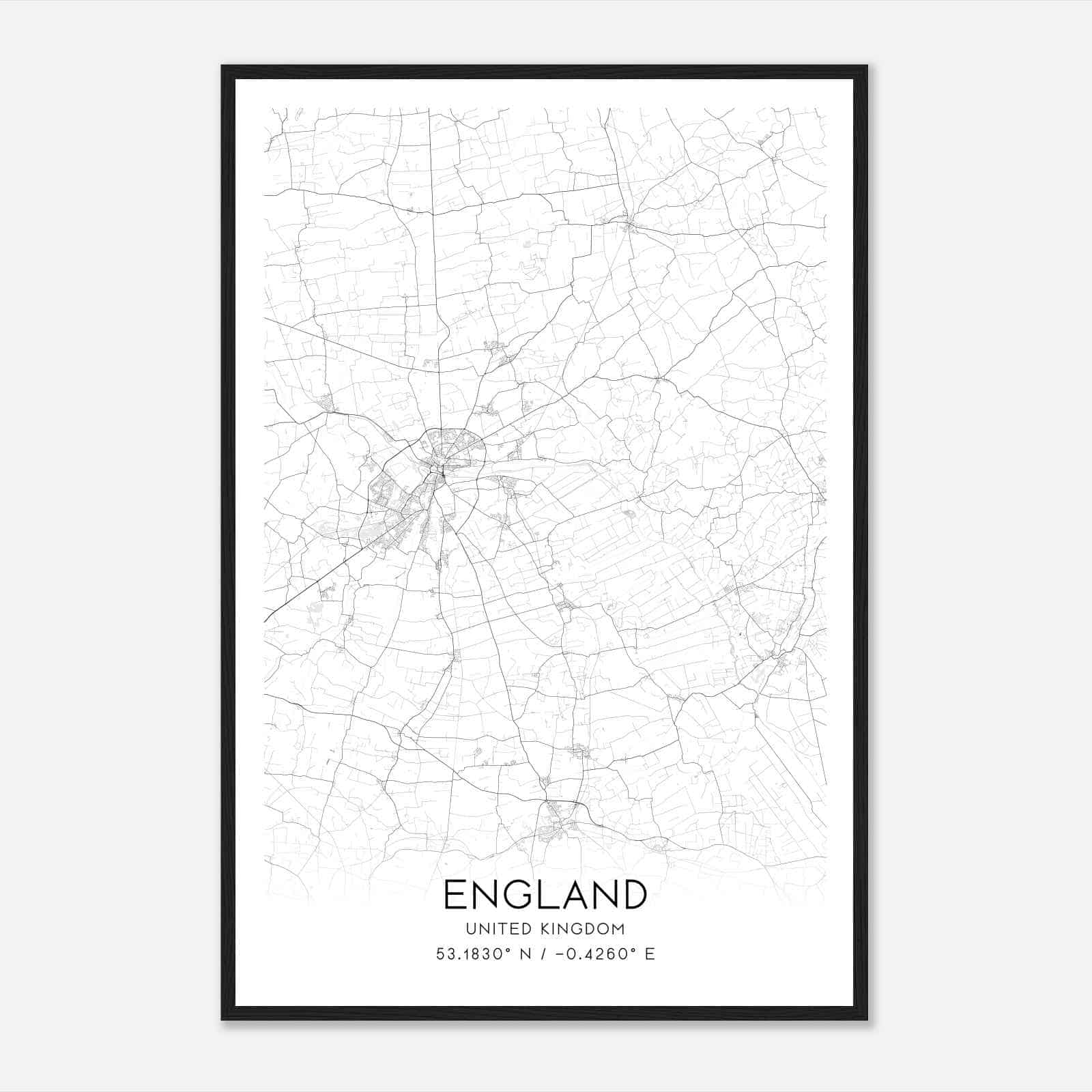 Lincoln United Kingdom Map Poster, Modern Home Decor Wall Art Print