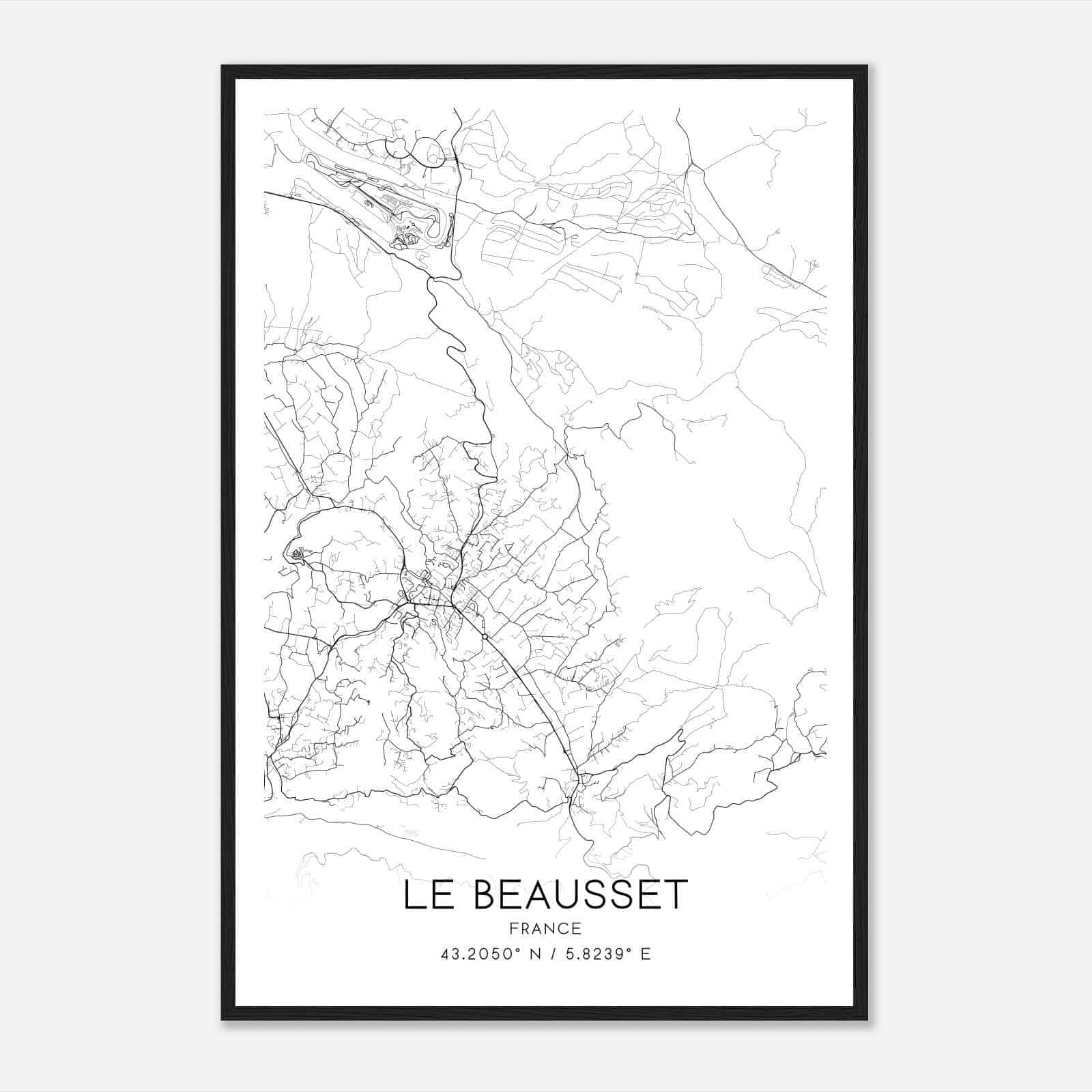 Le Beausset France Map Poster, Modern Home Decor Wall Art Print
