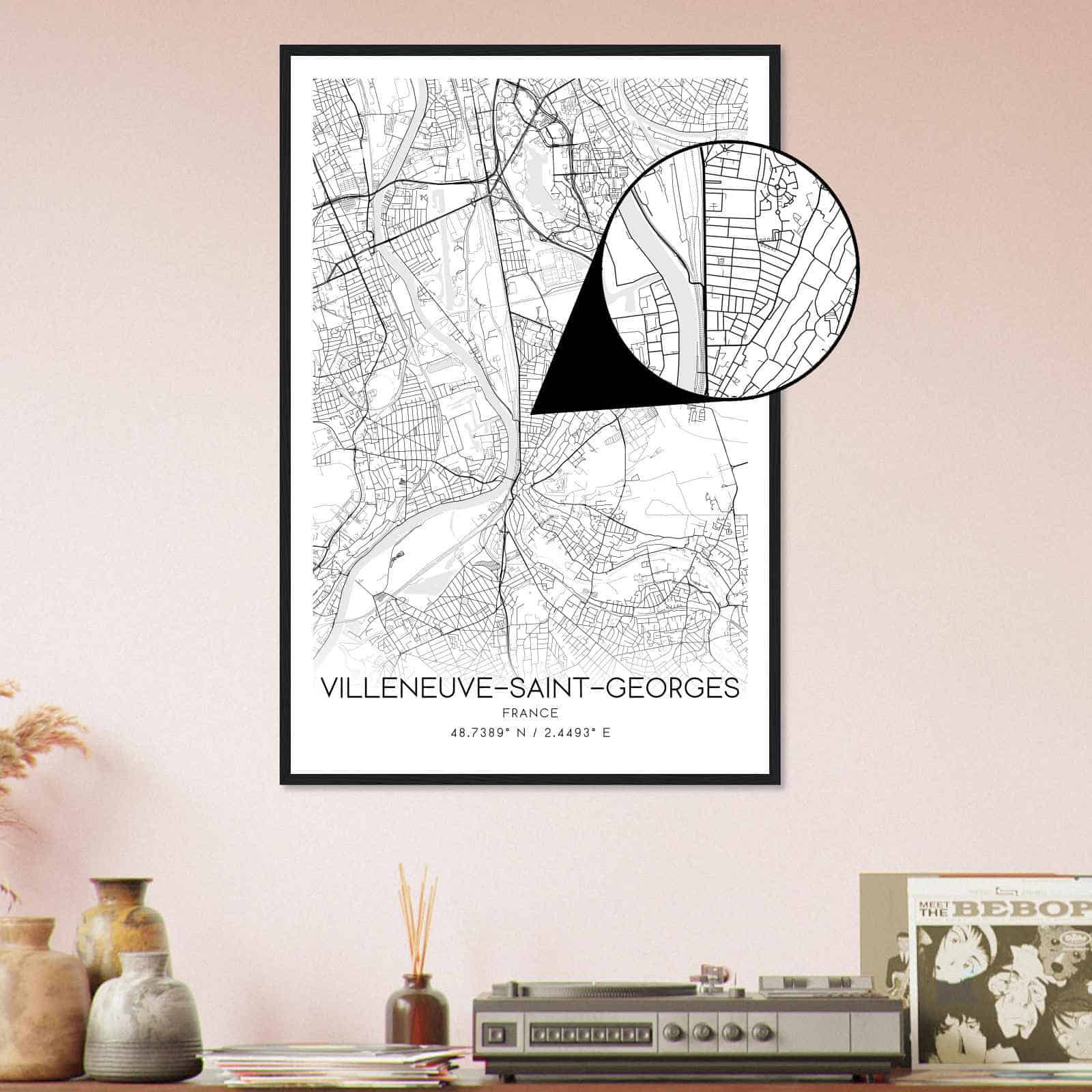 Deerfield Kansas Map Poster, Modern Home Decor Wall Art Print (Copy)