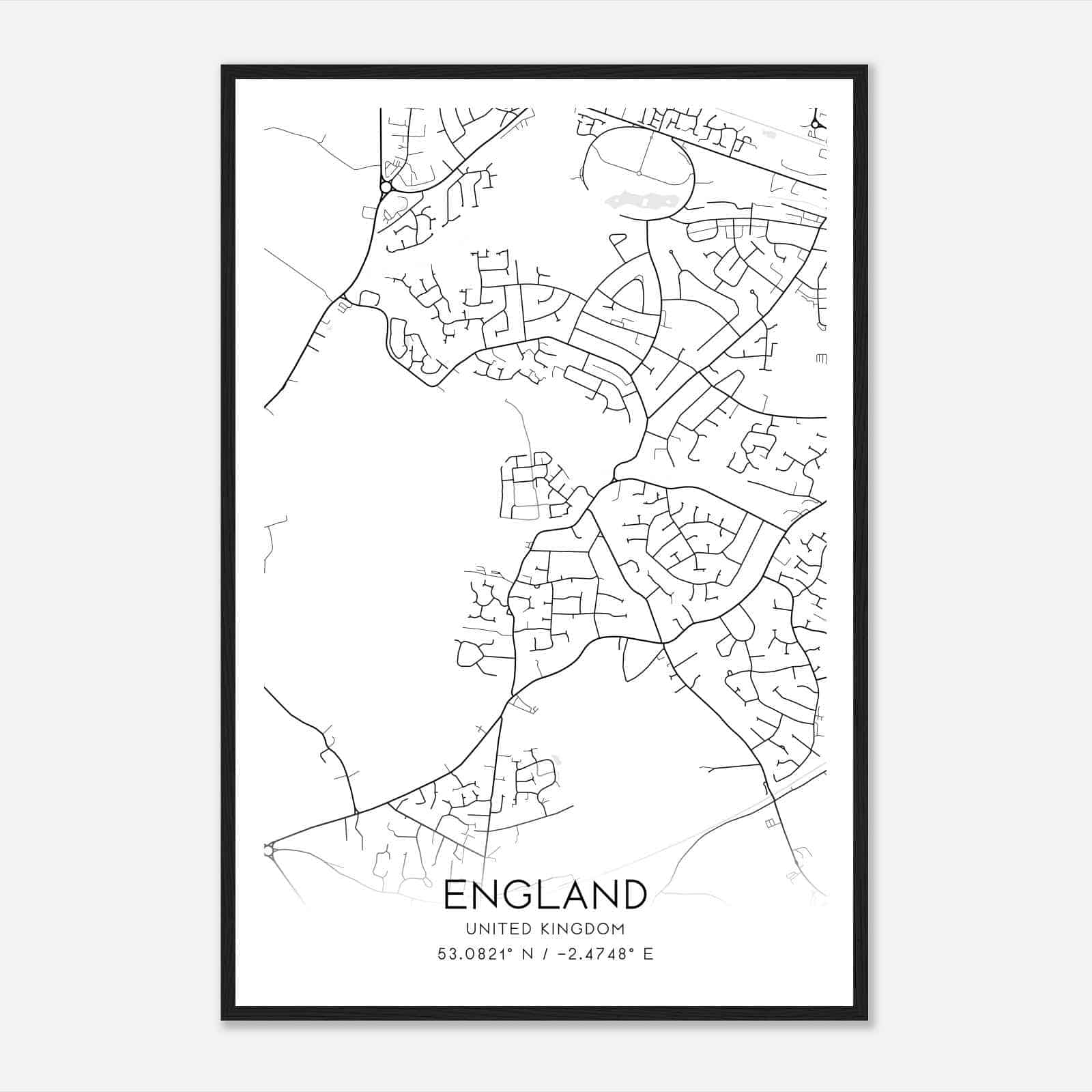 Wistaston United Kingdom Map Poster, Modern Home Decor Wall Art Print