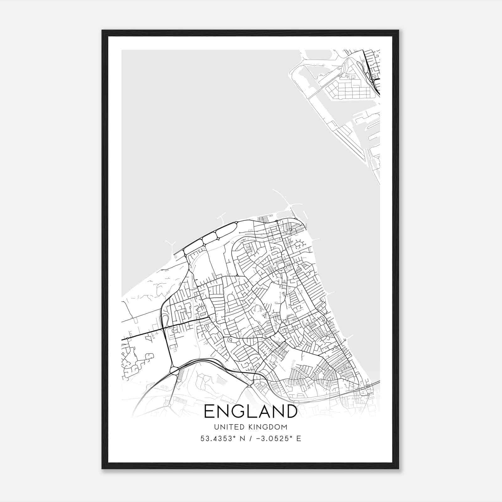 New Brighton United Kingdom Map Poster, Modern Home Decor Wall Art Print
