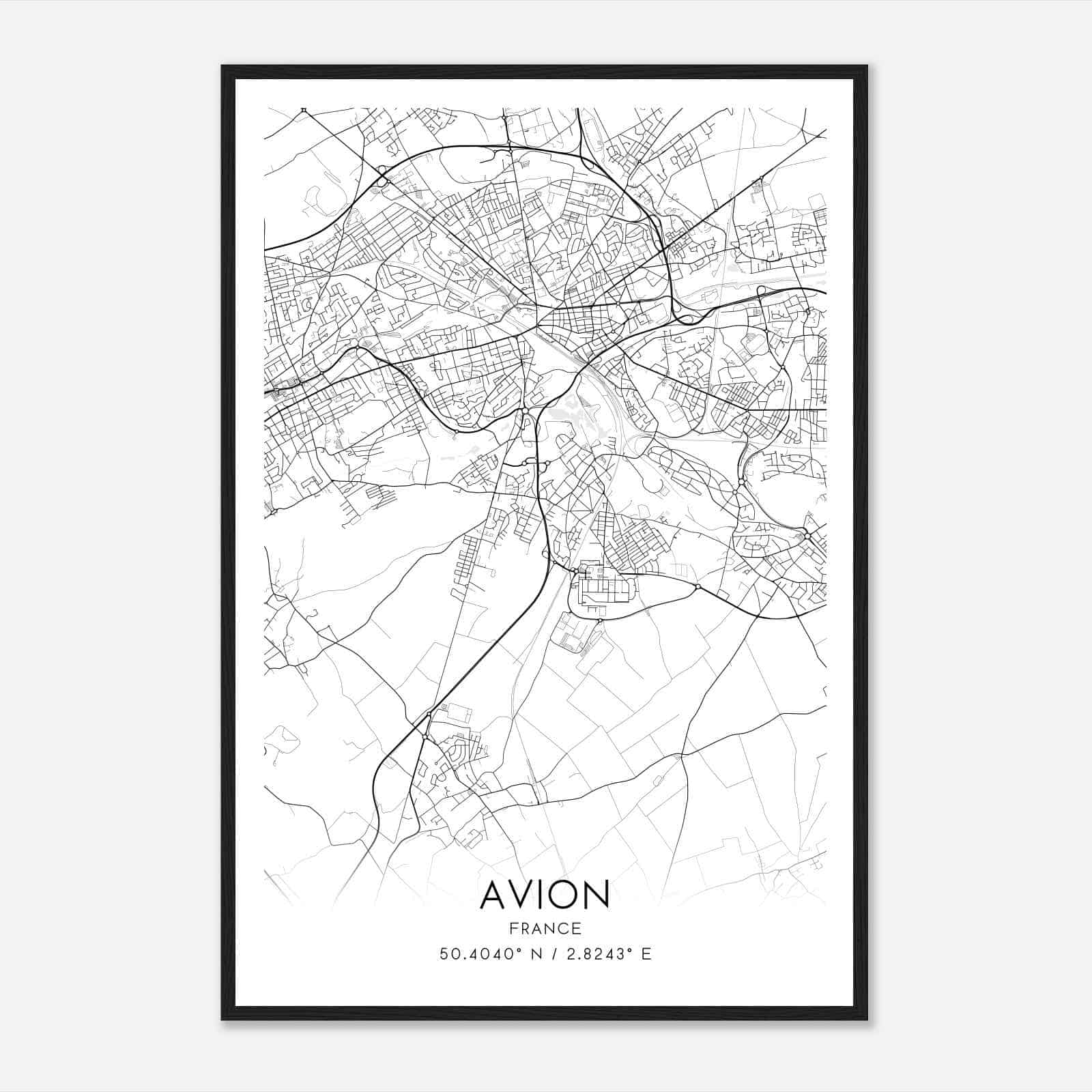Avion France Map Poster, Modern Home Decor Wall Art Print