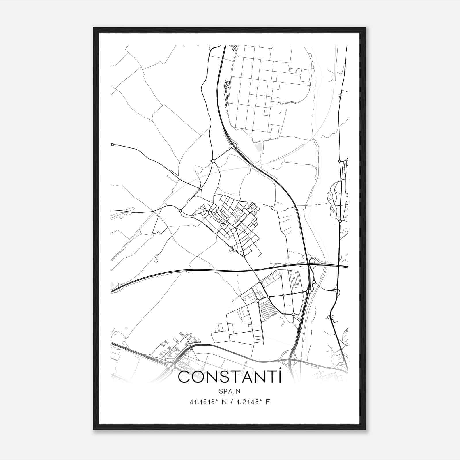 Constanti Spain Map Poster, Modern Home Decor Wall Art Print