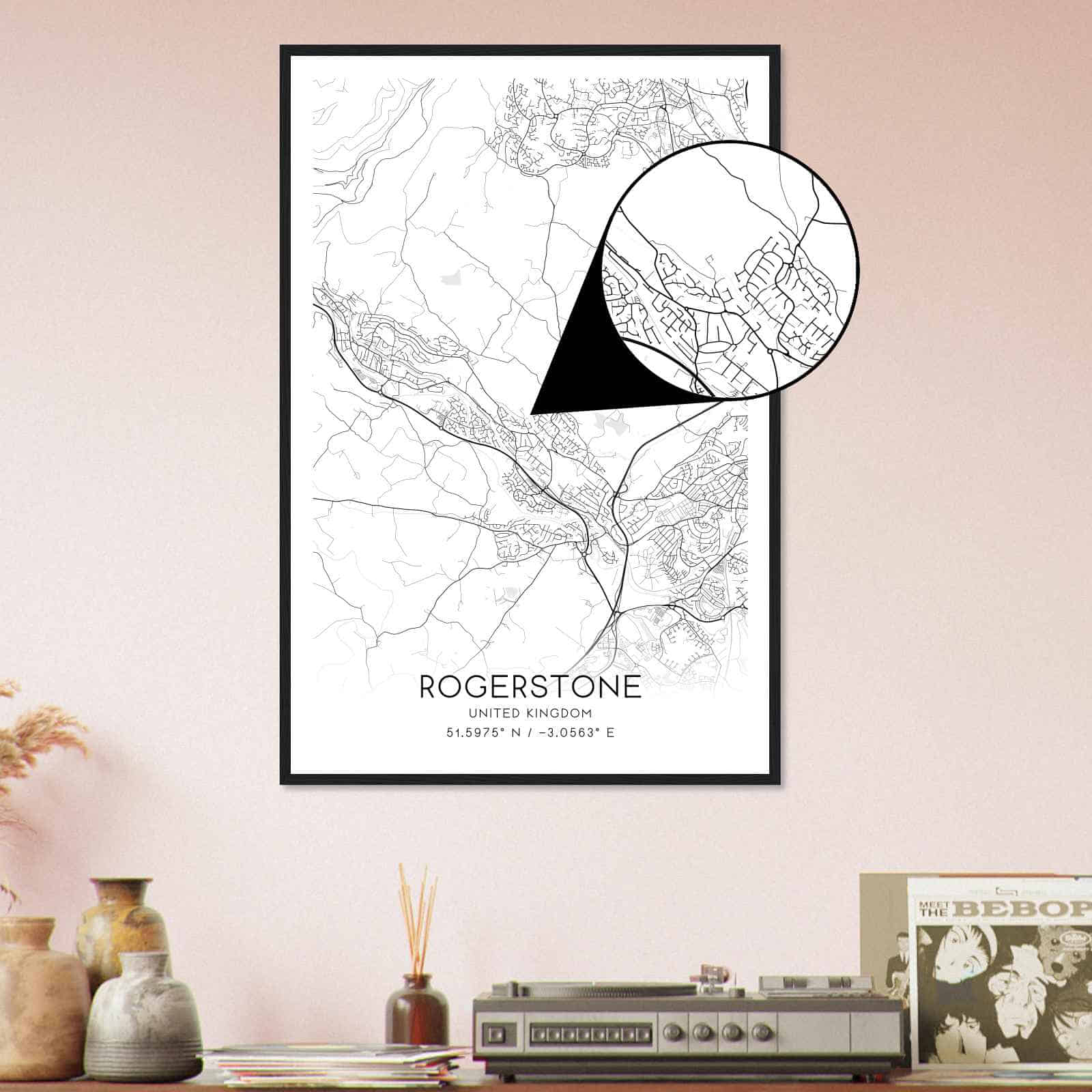 Deerfield Kansas Map Poster, Modern Home Decor Wall Art Print (Copy)