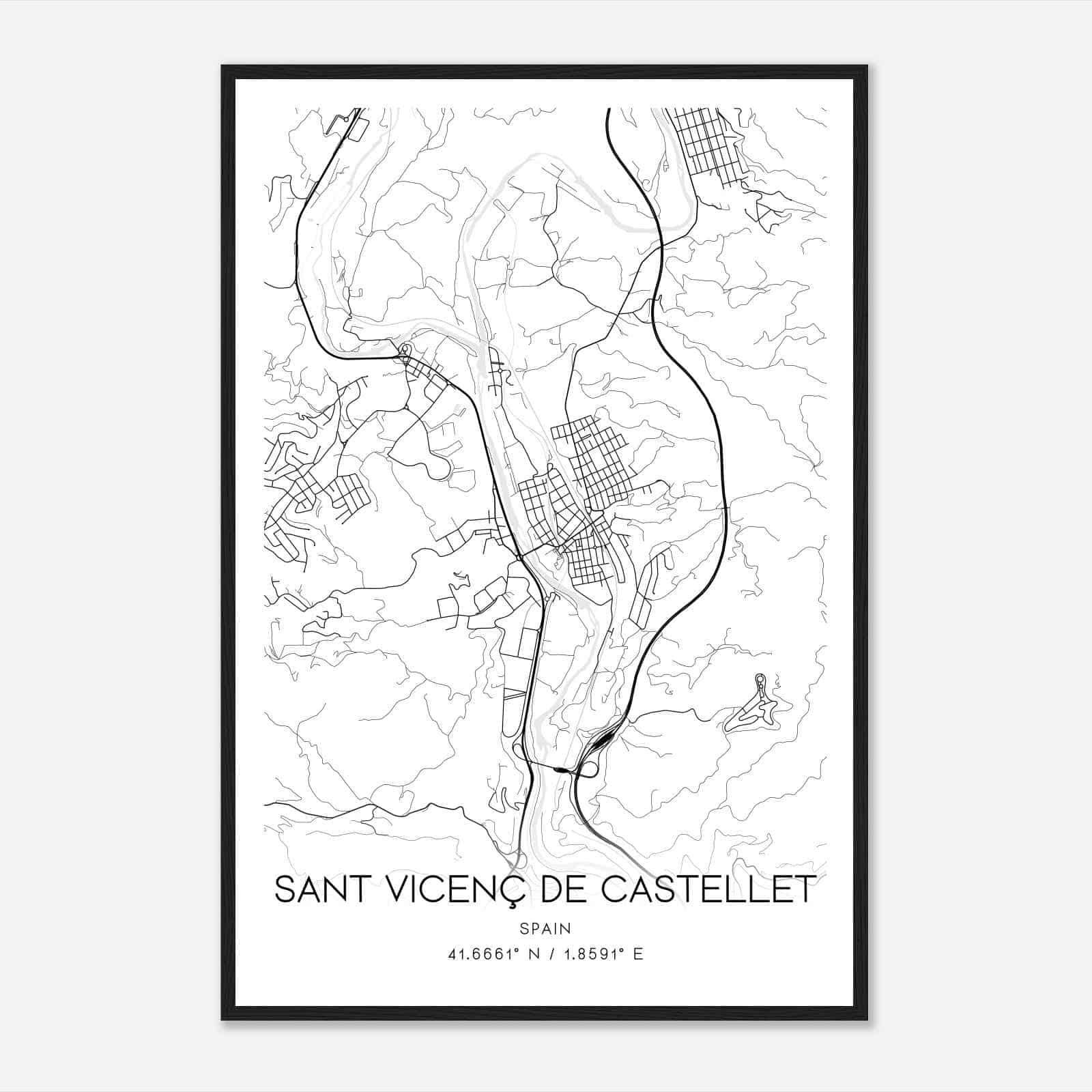 San Vicente de Castellet Spain Map Poster, Modern Home Decor Wall Art Print San Vicente de Castellet Spain Map Poster, Modern Home Decor Wall Art Print