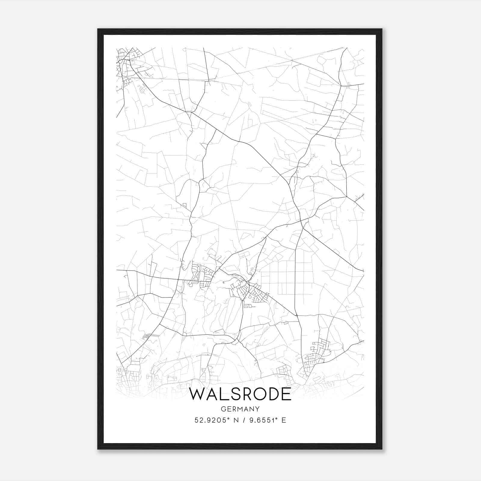 Bomlitz Germany Map Poster, Modern Home Decor Wall Art Print