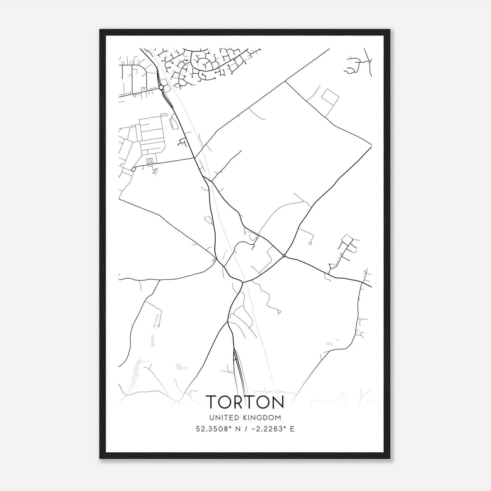 Torton United Kingdom Map Poster, Modern Home Decor Wall Art Print