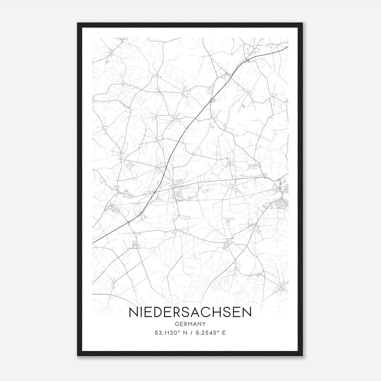 Sottrum Germany Map Poster, Modern Home Decor Wall Art Print