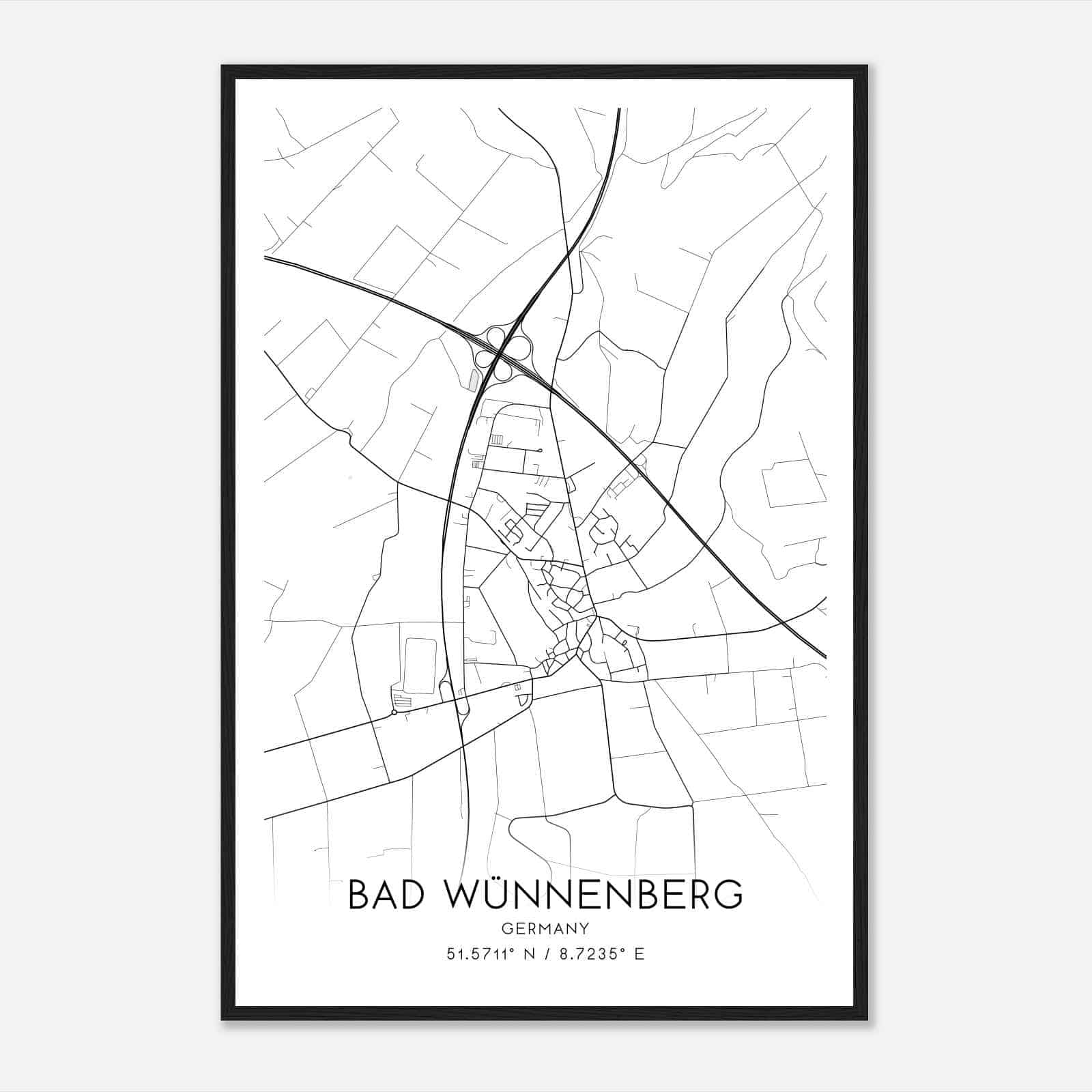 Haaren Germany Map Poster, Modern Home Decor Wall Art Print