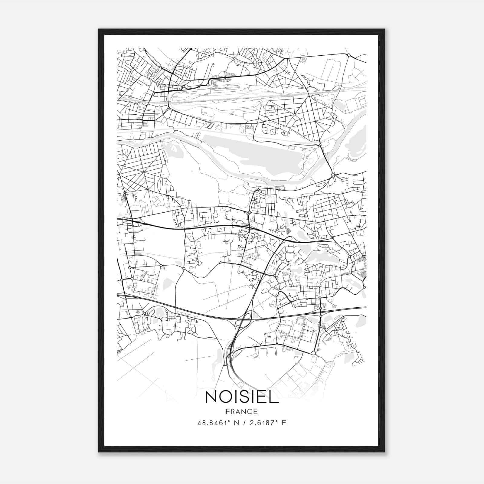 Noisiel France Map Poster, Modern Home Decor Wall Art Print