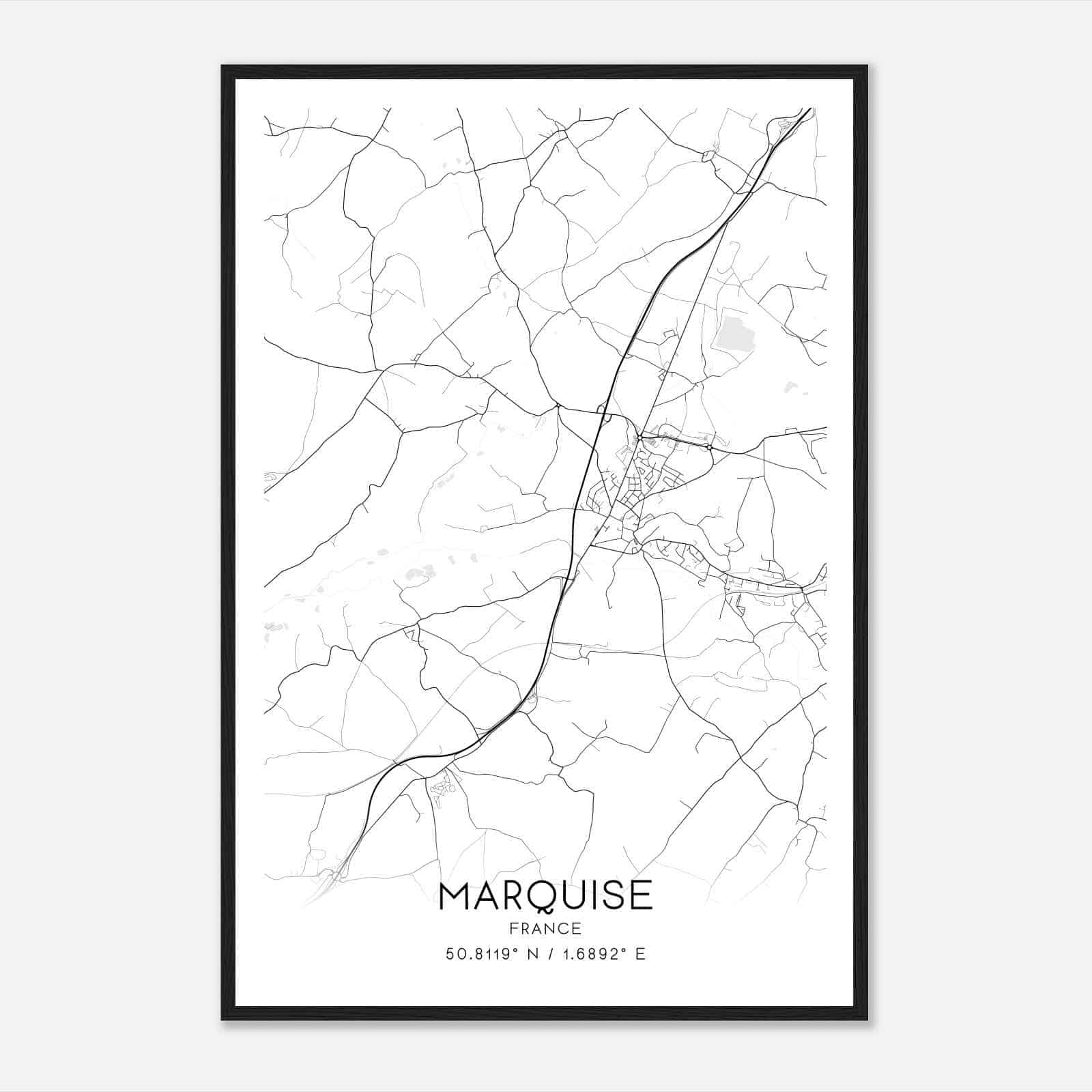Marquise France Map Poster, Modern Home Decor Wall Art Print