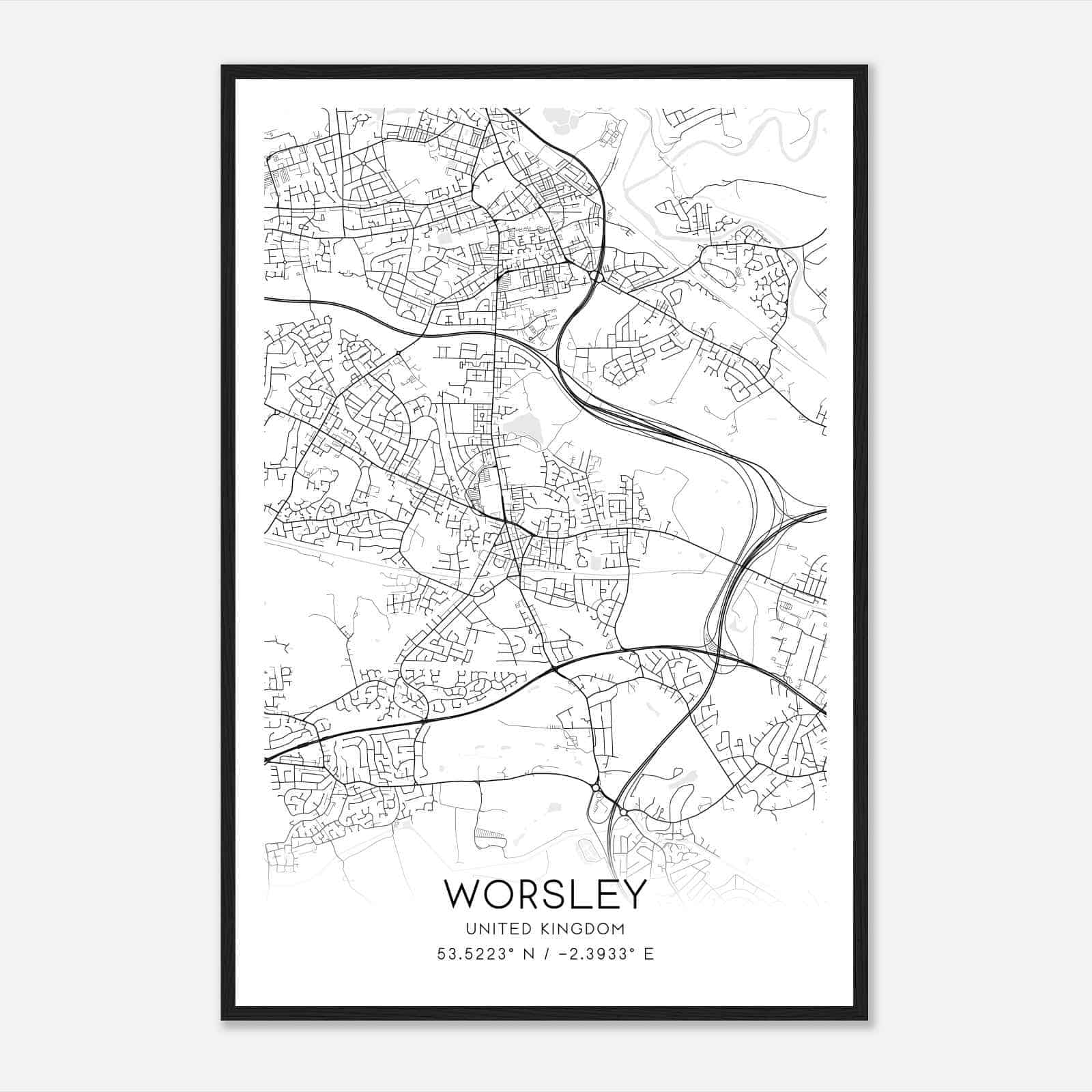 Walkden United Kingdom Map Poster, Modern Home Decor Wall Art Print