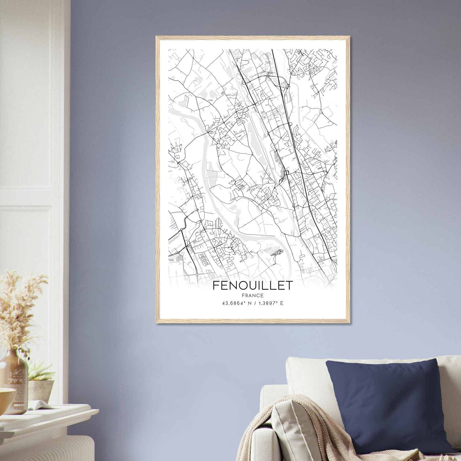 Deerfield Kansas Map Poster, Modern Home Decor Wall Art Print (Copy)