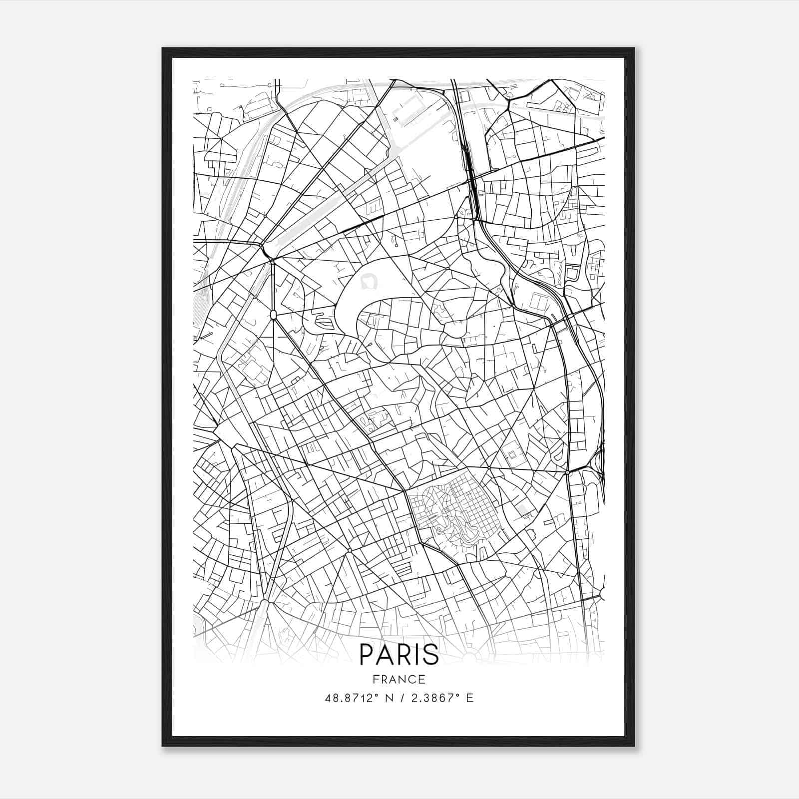 Belleville France Map Poster, Modern Home Decor Wall Art Print