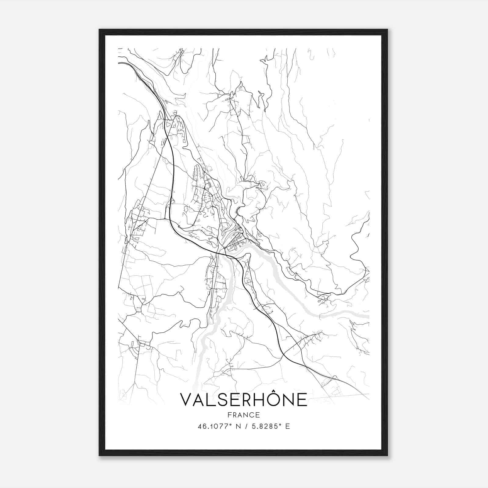 Bellegarde France Map Poster, Modern Home Decor Wall Art Print