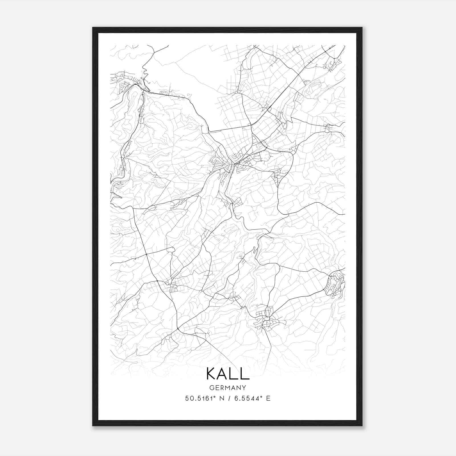 Kall Germany Map Poster, Modern Home Decor Wall Art Print