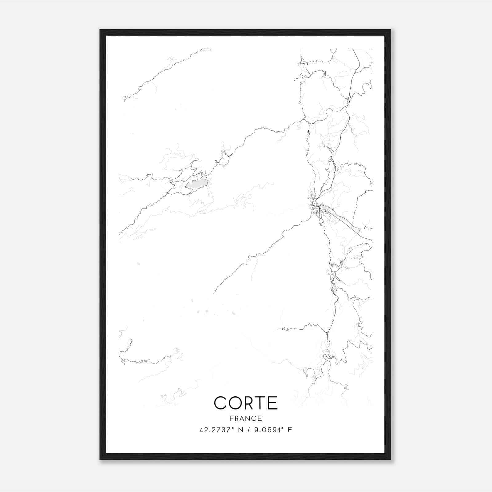 Corte France Map Poster, Modern Home Decor Wall Art Print