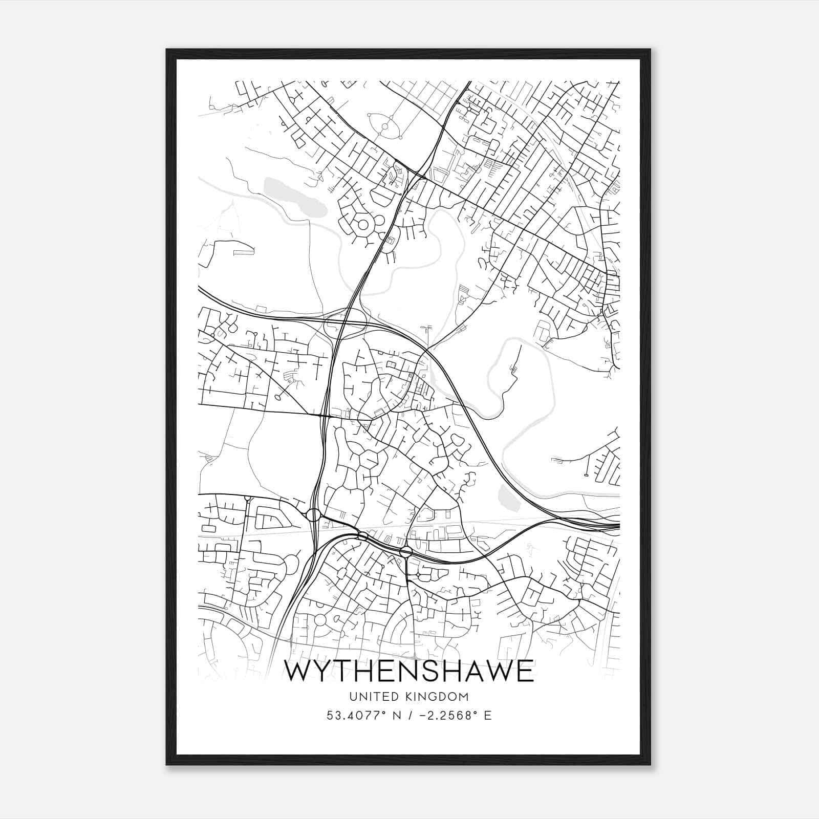 Northenden United Kingdom Map Poster, Modern Home Decor Wall Art Print