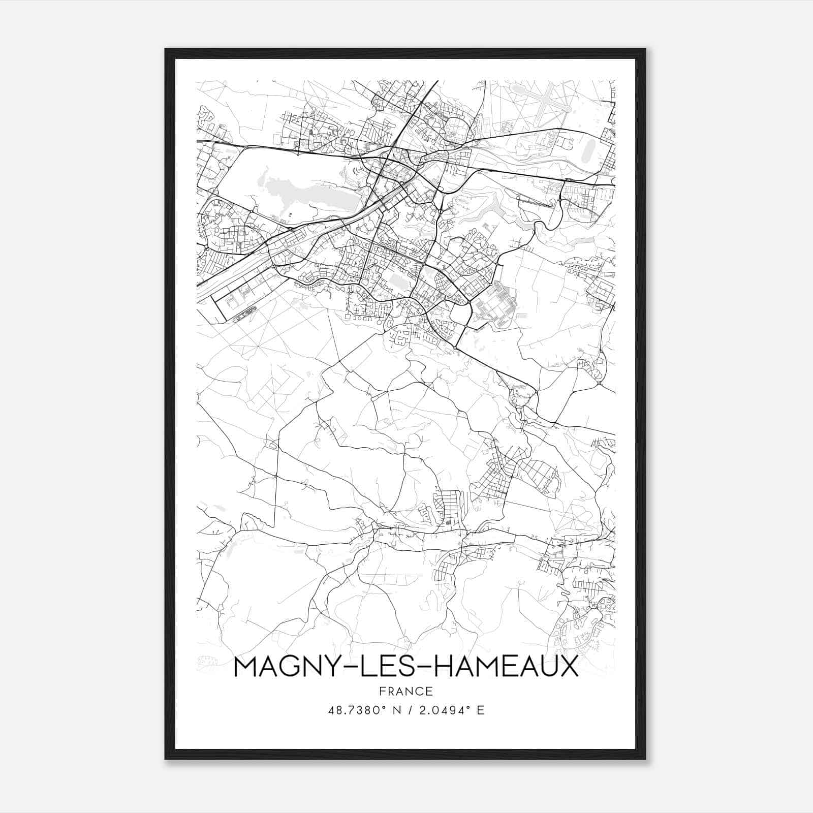 Magny-les-Hameaux France Map Poster, Modern Home Decor Wall Art Print Magny-les-Hameaux France Map Poster, Modern Home Decor Wall Art Print