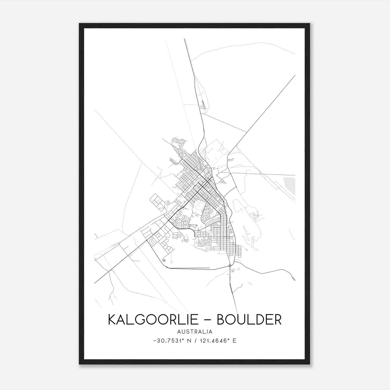 Kalgoorlie Australia Map Poster, Modern Home Decor Wall Art Print