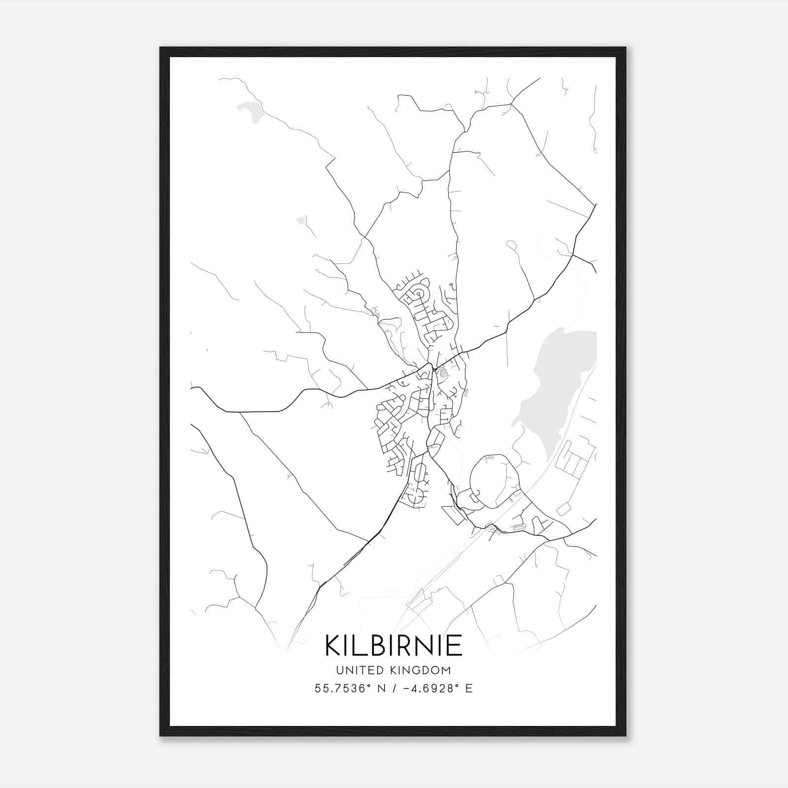 Kilbirnie United Kingdom Map Poster, Modern Home Decor Wall Art Print