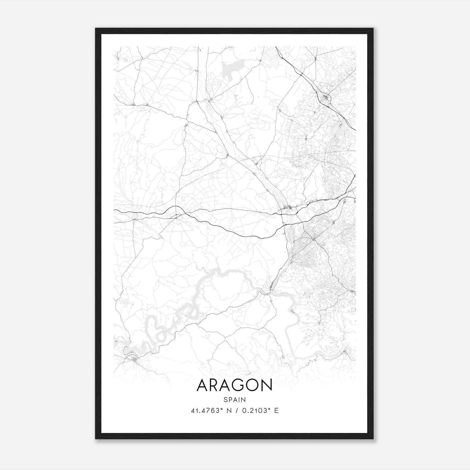 Fraga Spain Map Poster, Modern Home Decor Wall Art Print