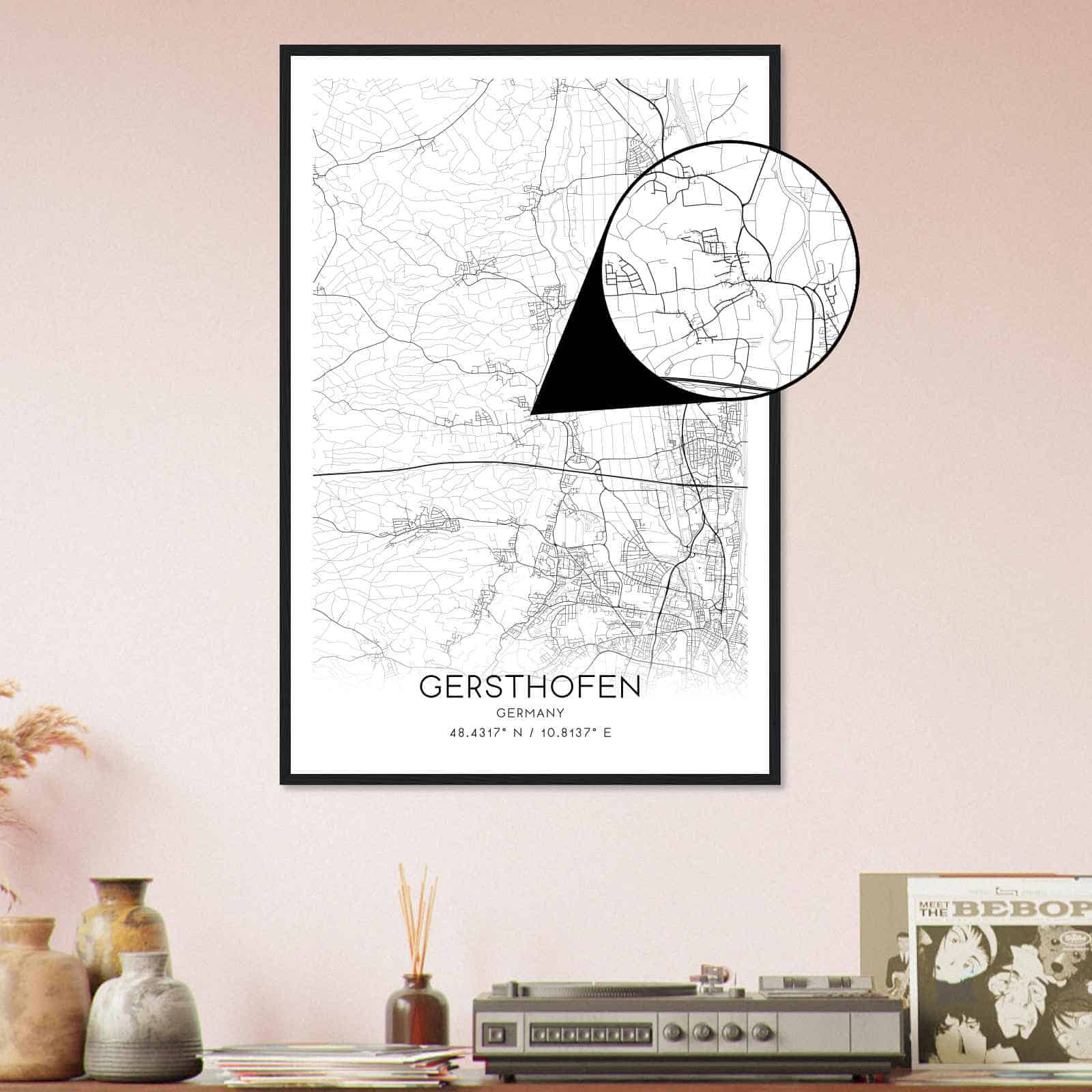 Deerfield Kansas Map Poster, Modern Home Decor Wall Art Print (Copy)