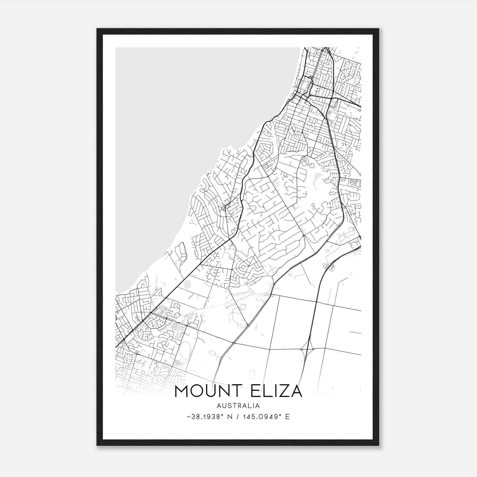 Mount Eliza Australia Map Poster, Modern Home Decor Wall Art Print