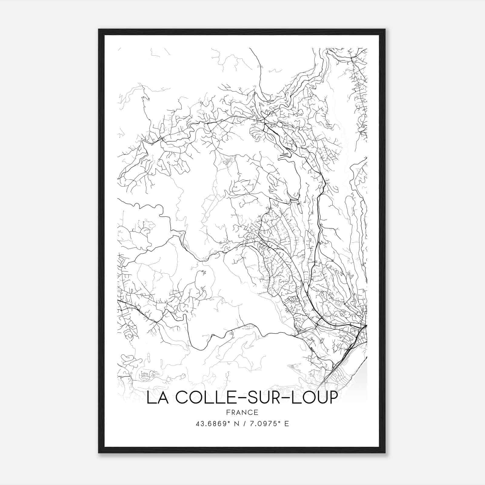 La Colle-sur-Loup France Map Poster, Modern Home Decor Wall Art Print