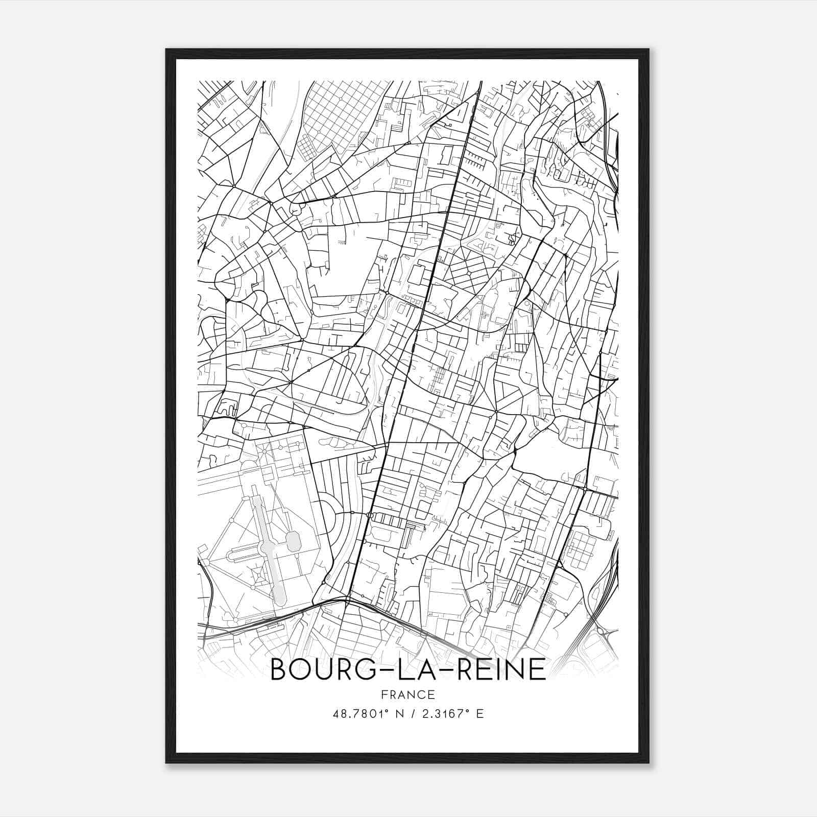 Bourg-la-Reine France Map Poster, Modern Home Decor Wall Art Print Bourg-la-Reine France Map Poster, Modern Home Decor Wall Art Print