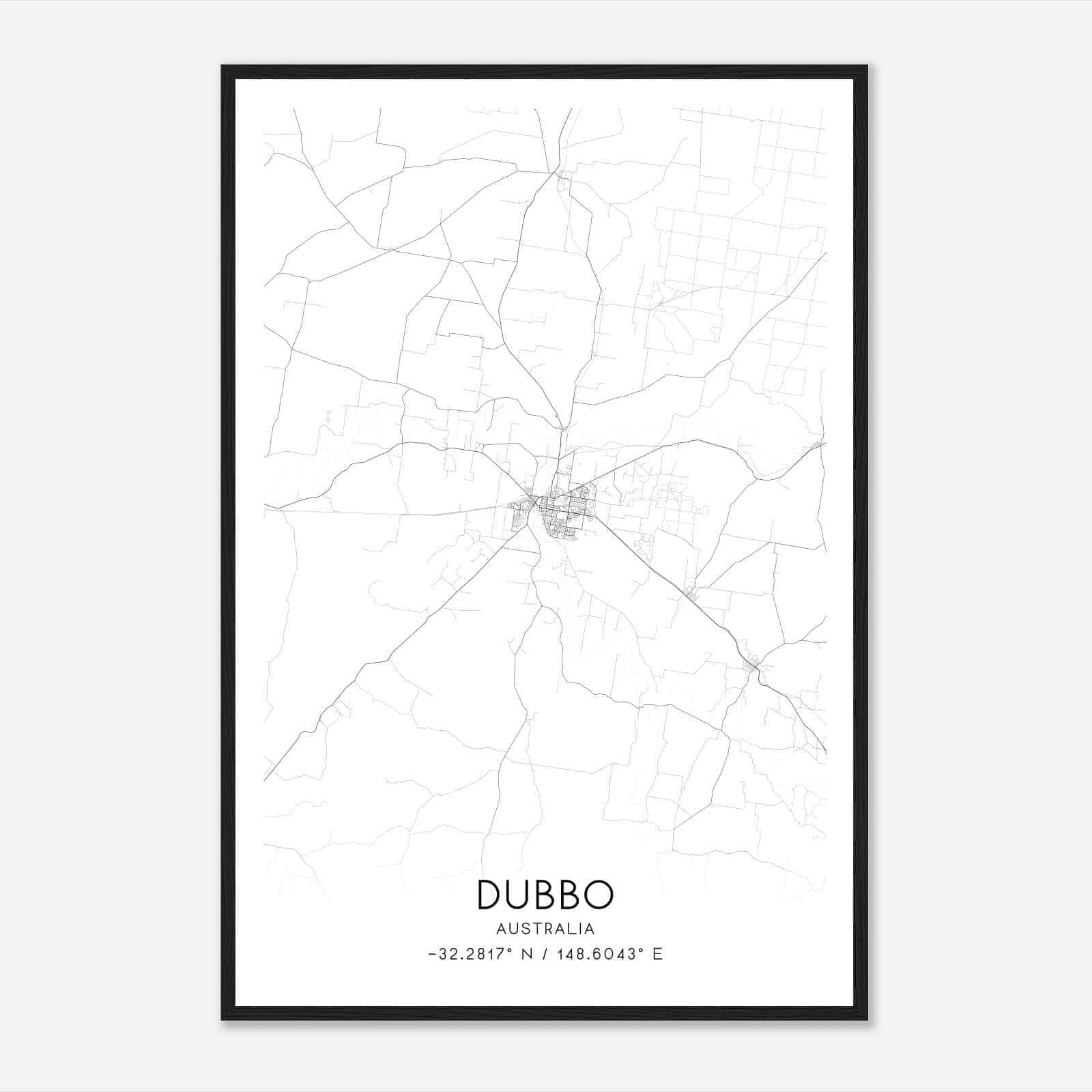 Dubbo Australia Map Poster, Modern Home Decor Wall Art Print