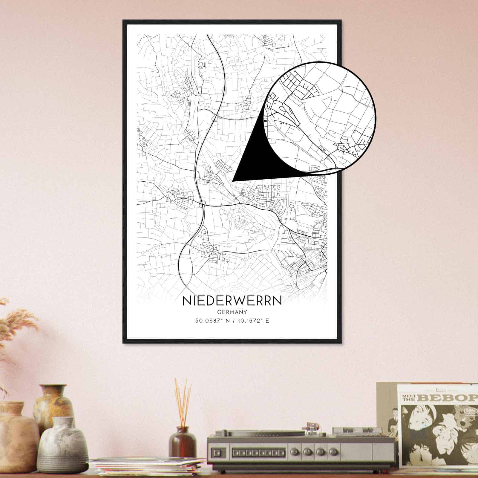 Deerfield Kansas Map Poster, Modern Home Decor Wall Art Print (Copy)